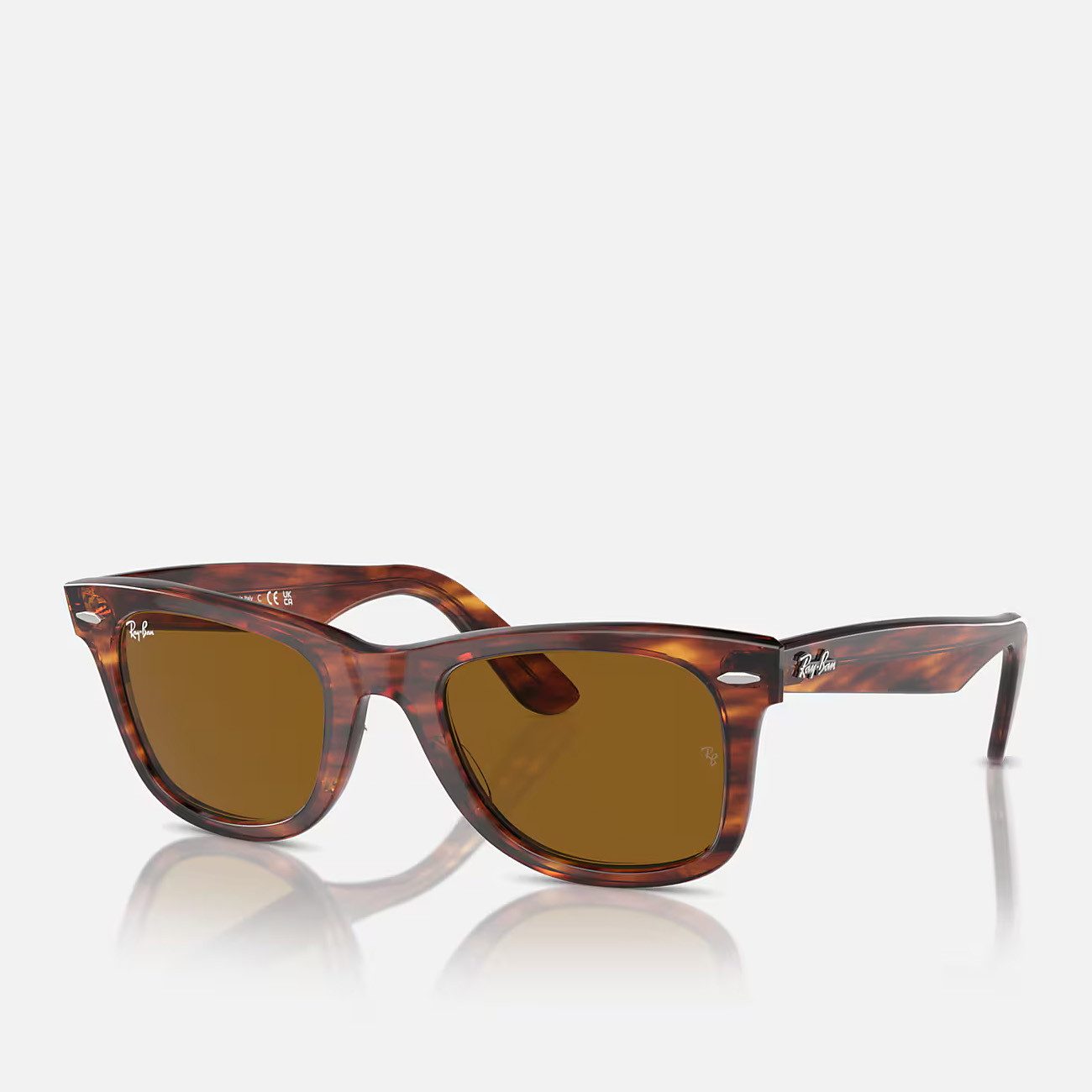 Ray-Ban Sonnenbrille Ray-Ban Wayfarer RB2140 954 50 Striped Havana Brown