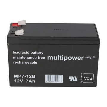 Multipower Multipower Blei-Akku MP7-12B Pb 12V 7Ah + Ladegerät Bleiakkus