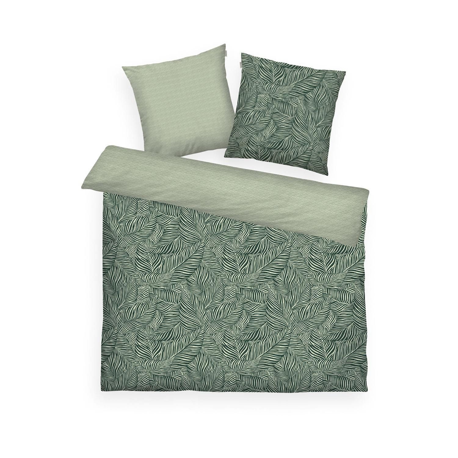 TOM TAILOR Постельное белье LAVENA, L 200 x B 200 cm, Grün, Dunkelgrün, Satin, 1 teilig, 100% Baumwolle