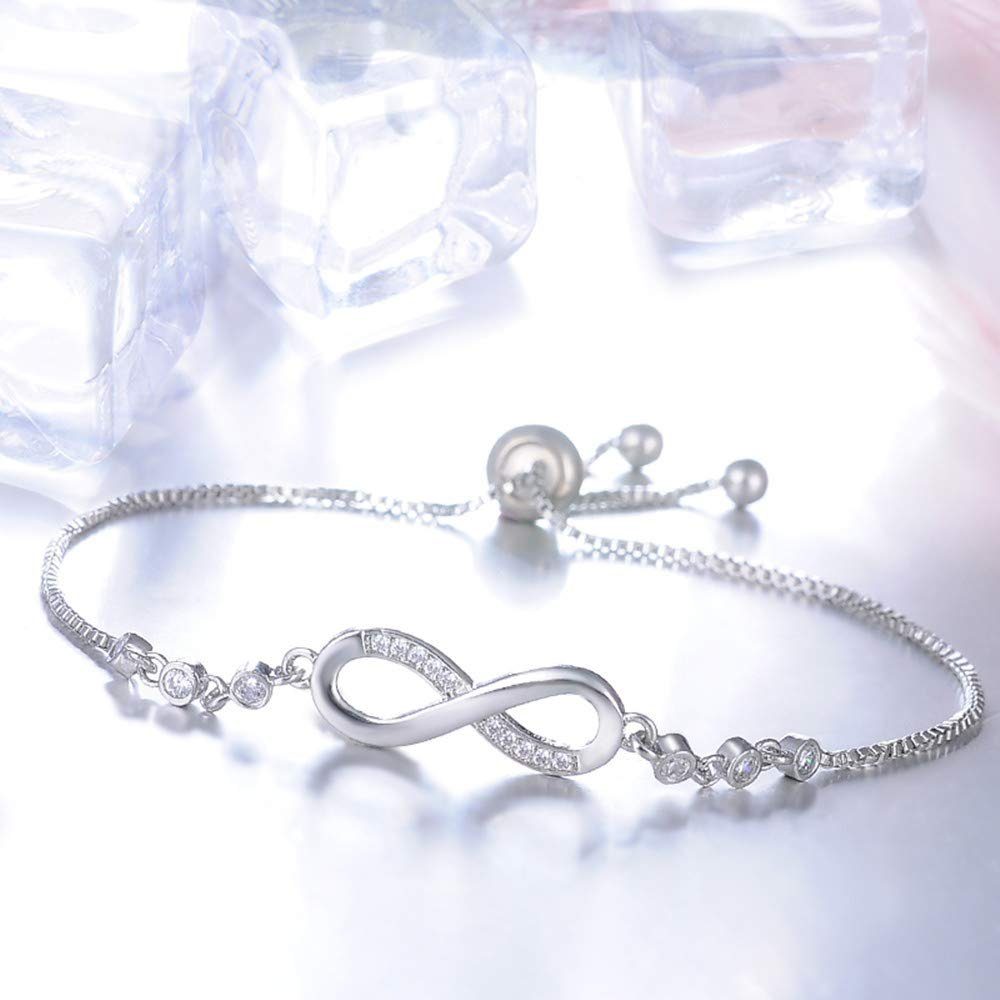 POCHUMIDUU Armband Gliederarmband Infinity Damen Armkette Armband 2 (2-tlg), Stück Symbol Armband Damen Unendlichkeit Partnerarmbänder