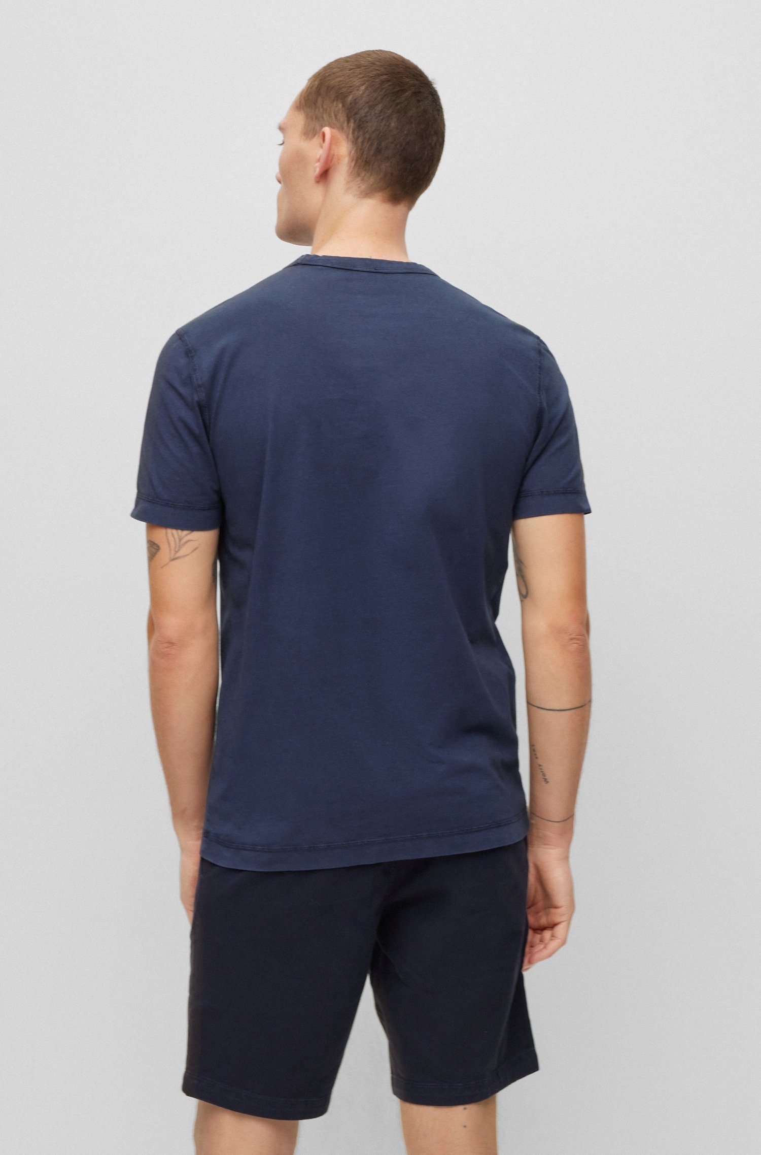 BOSS ORANGE T-Shirt Tokks (404) (1-tlg) Blau