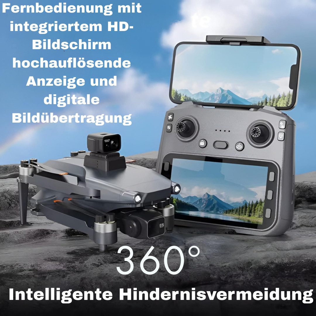 Goldstern-Tech RC-Quadrocopter L600 Pro Max (mit Live-Display-Fernsteuerung & Tragetasche, GPS-Drohne mit 3-Achsen-Gimbal), 4K-Fotos, Full HD+, 56 Min. Flugzeit, 3 km Reichweite, 360° Erkennung