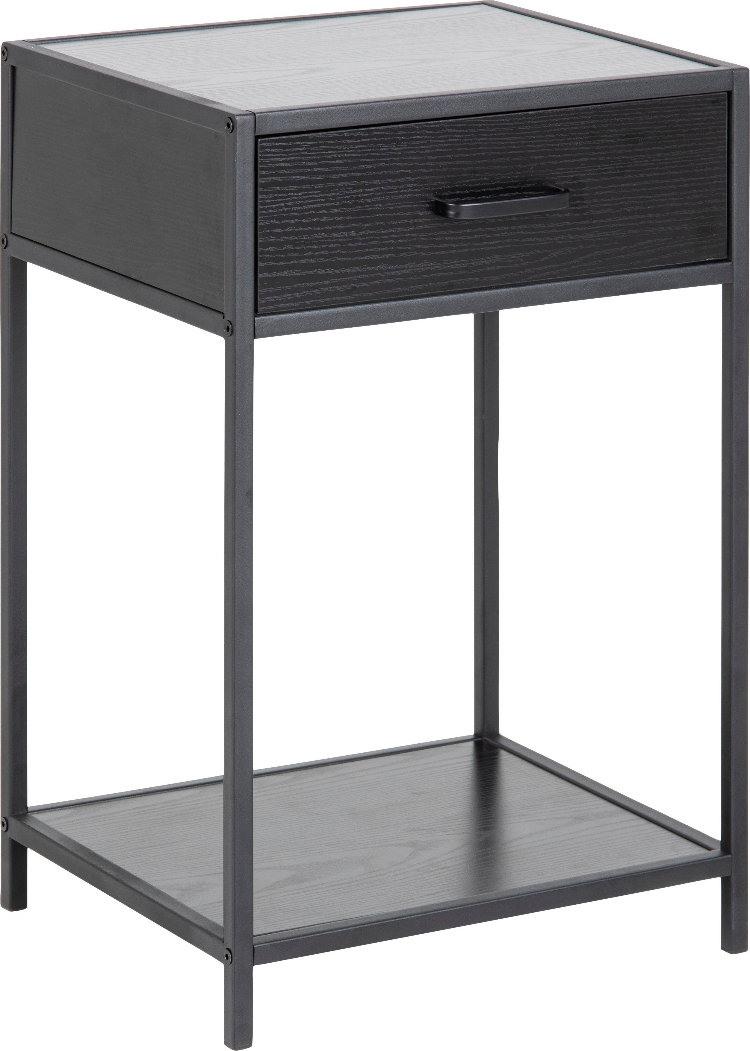 ACTONA GROUP Nachttisch, Metallgestell, Industrie-Look, Schublade und Einlegeboden, H: 63 cm
