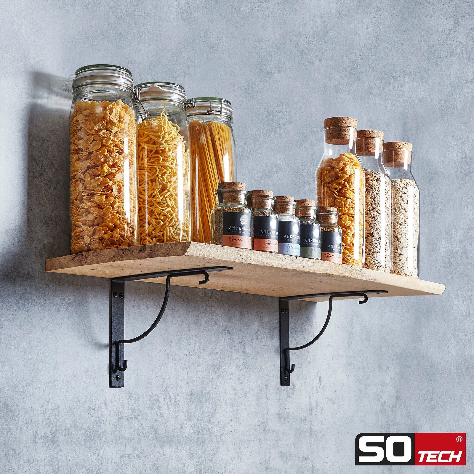 SO-TECH® Wandregalhalter Regalkonsole BLACKLINE III 24 x 18,1 x 3 cm schwar günstig online kaufen
