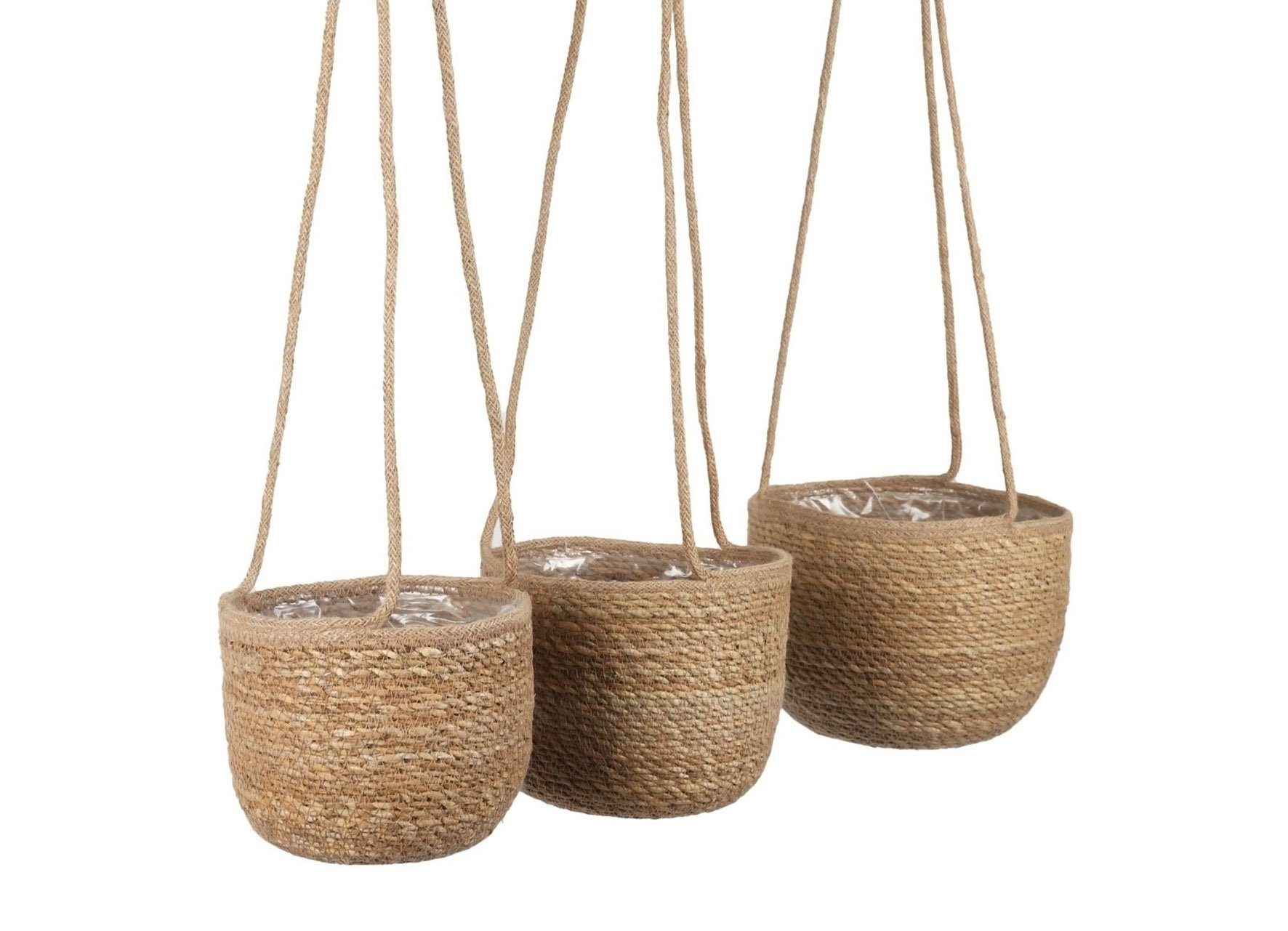 Boho (Packung, 3er natur Übertopf 1 tlg), Set Chic Geflochtene - Blumenampel Spetebo Blumentöpfe Seegras