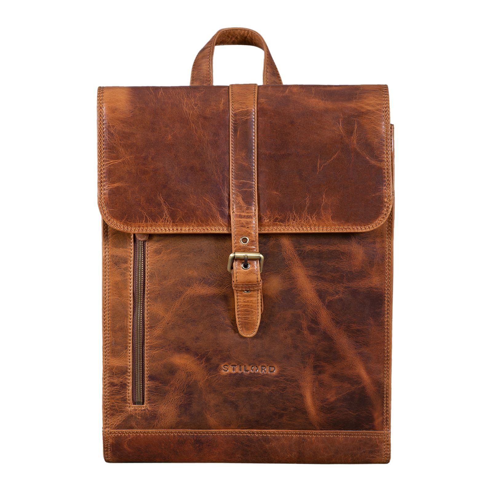 STILORD Notebook-Rucksack "Grover" cognac Business - kara Leder Backpack