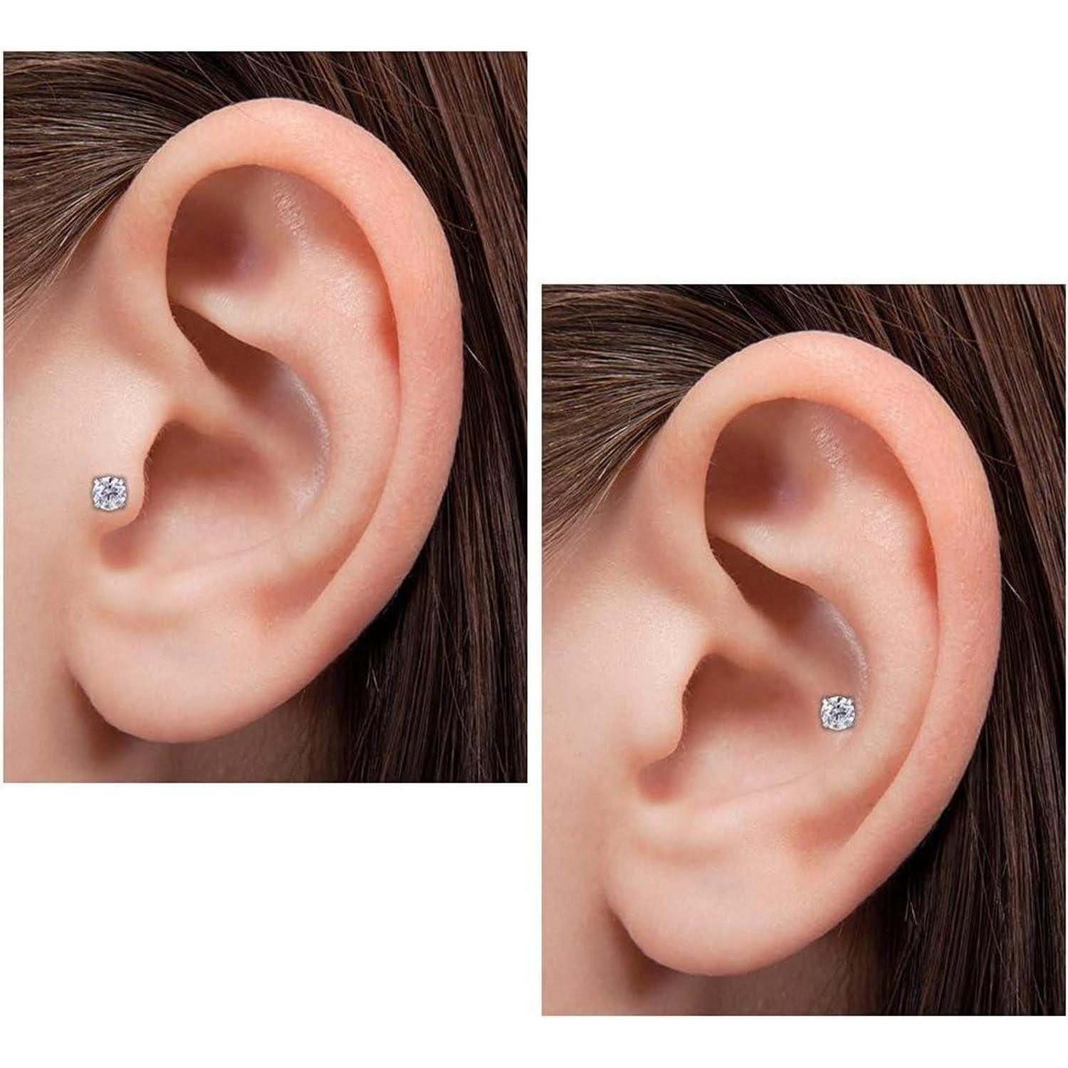 MODRSA Nasenpiercing 16G Durchsichtig Acryl Zirkonia Lippen Tragus Helix Piercing Set