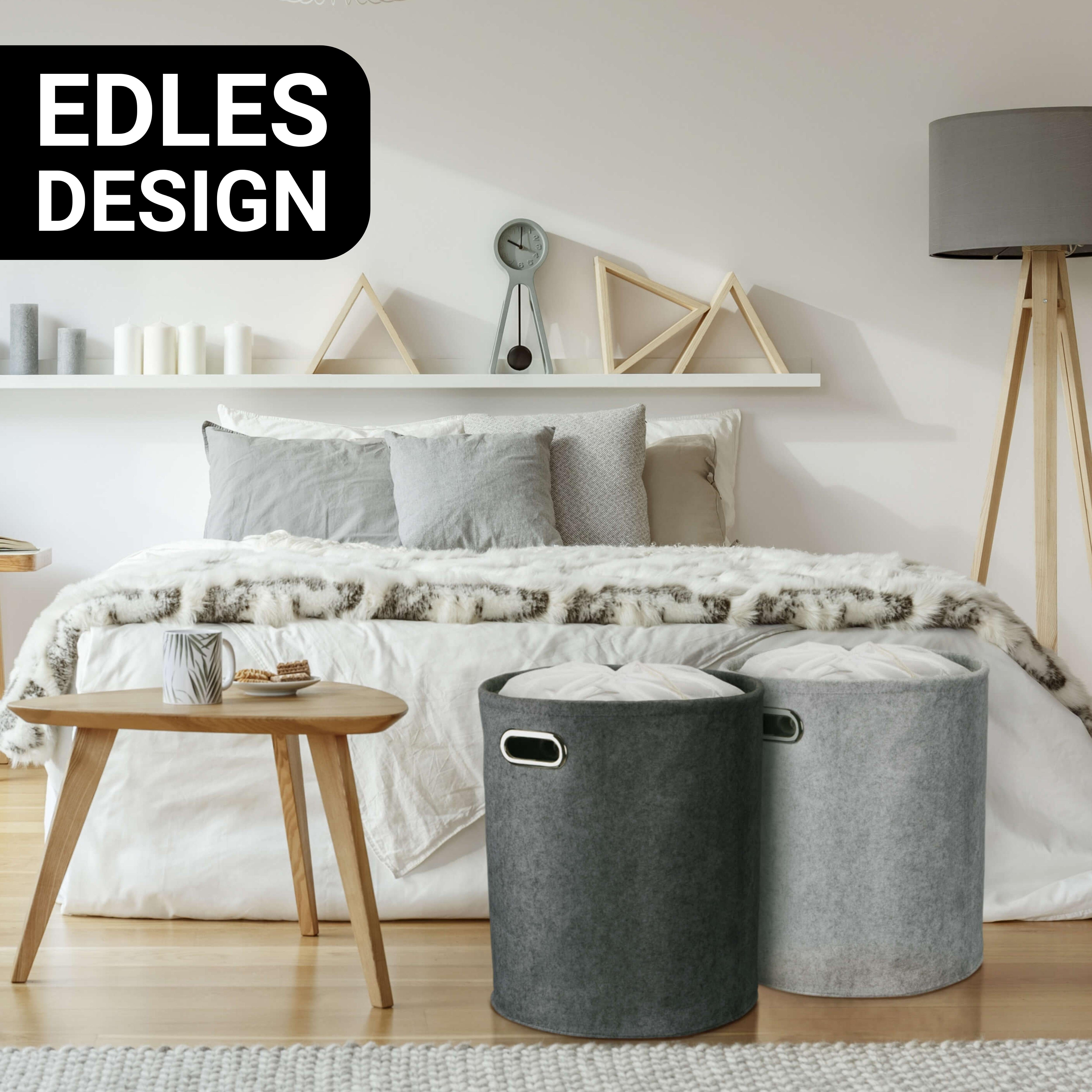 BRINKMANN & BERGER Wäschekorb Premium Wäschekorb Filz 2er Set - Aufbewahrun günstig online kaufen