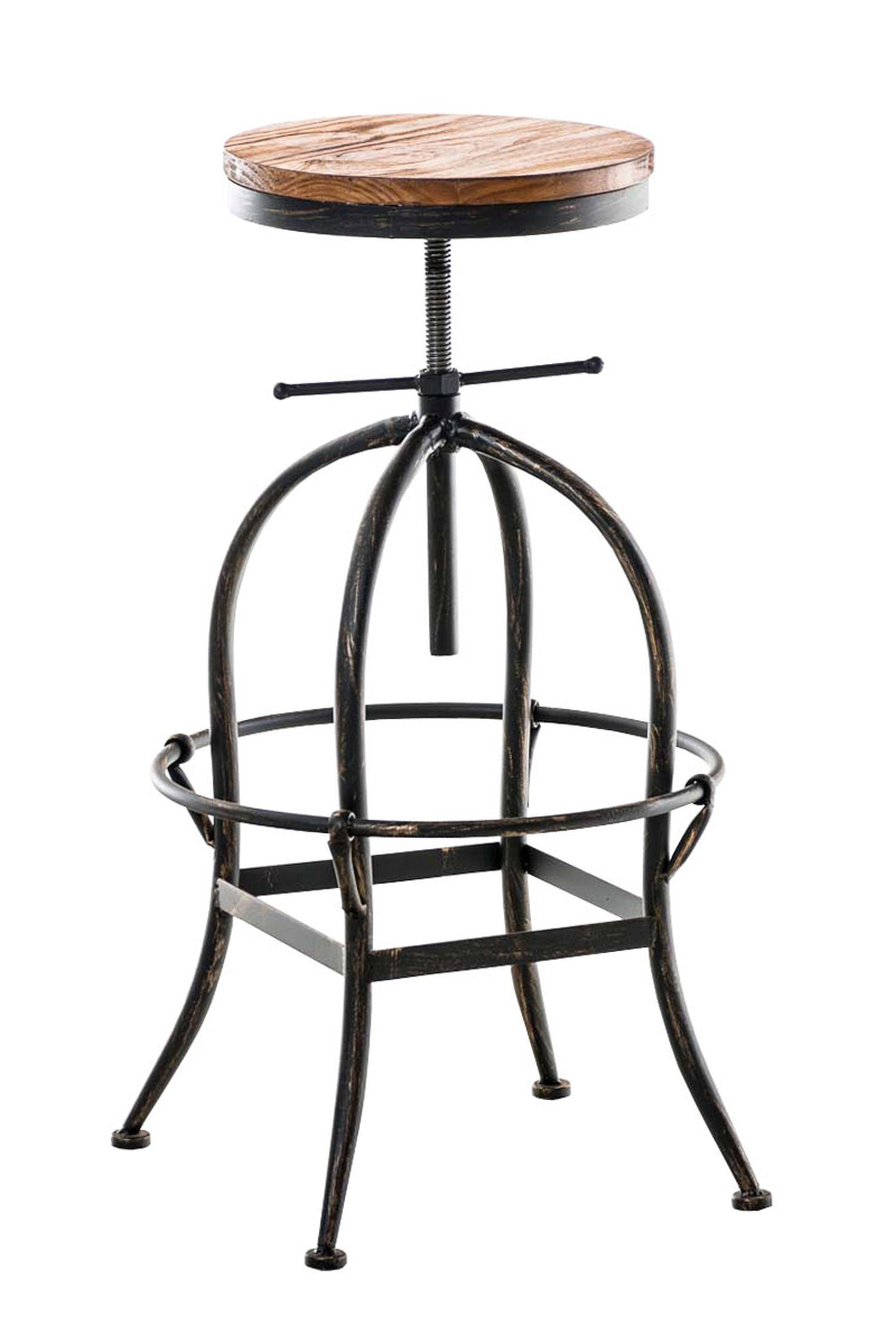 Tresenhocker für angenehmer Gestell Theke Küche), mit bronze Barhocker Hocker & TPFLiving 4-Fuß - (mit - Metall Holz Fußstütze Sitzfläche: Strong