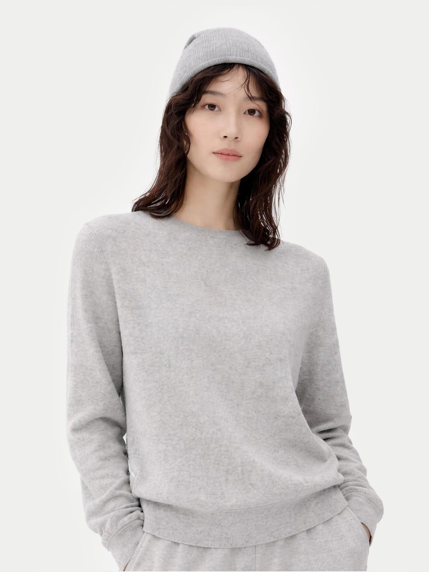 GOBI Cashmere Rundhalspullover 99€ Kaschmir-Set aus Pullover und Mütze günstig online kaufen