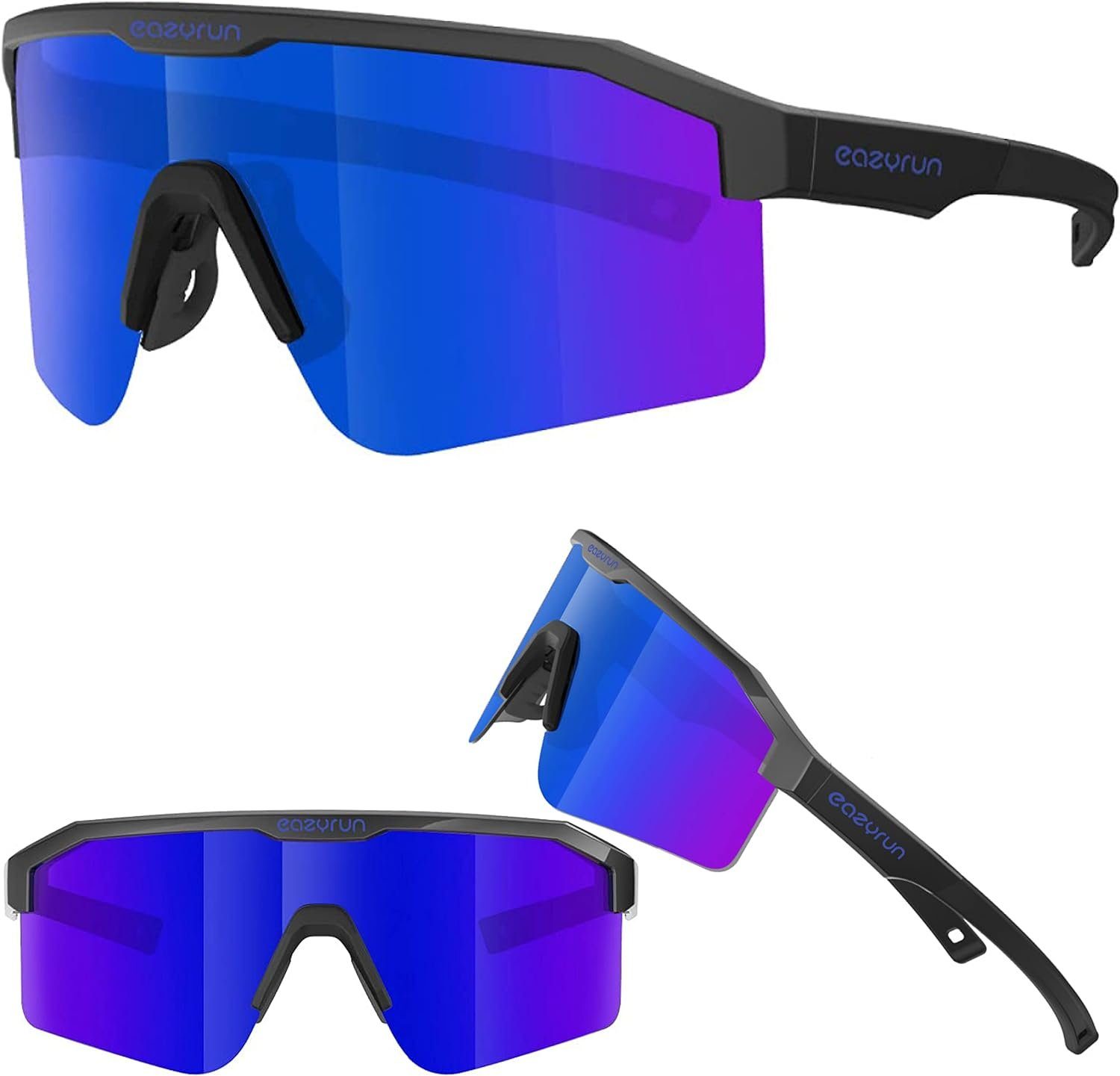 EyeAm Fahrradbrille Sportbrille für Damen & Herren für Sport, Laufen, MTB & Outdoor, (Modell: EAZYRUN), UV-Schutz 400 F24F