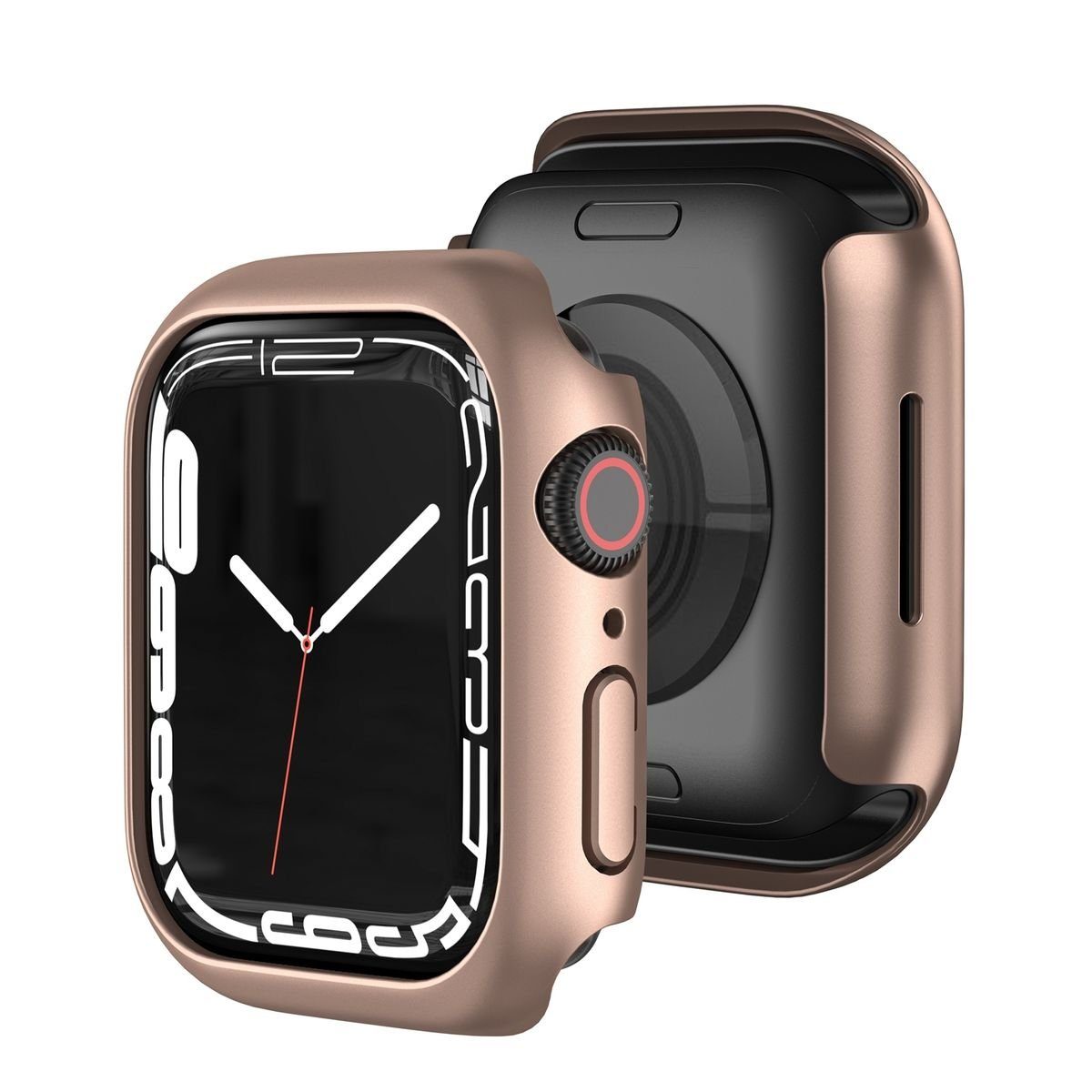 Wigento Smartwatch-Hülle Für Apple Watch Serie 9 8 7 45mm Schock TPU  Silikon Hülle Rose Gold