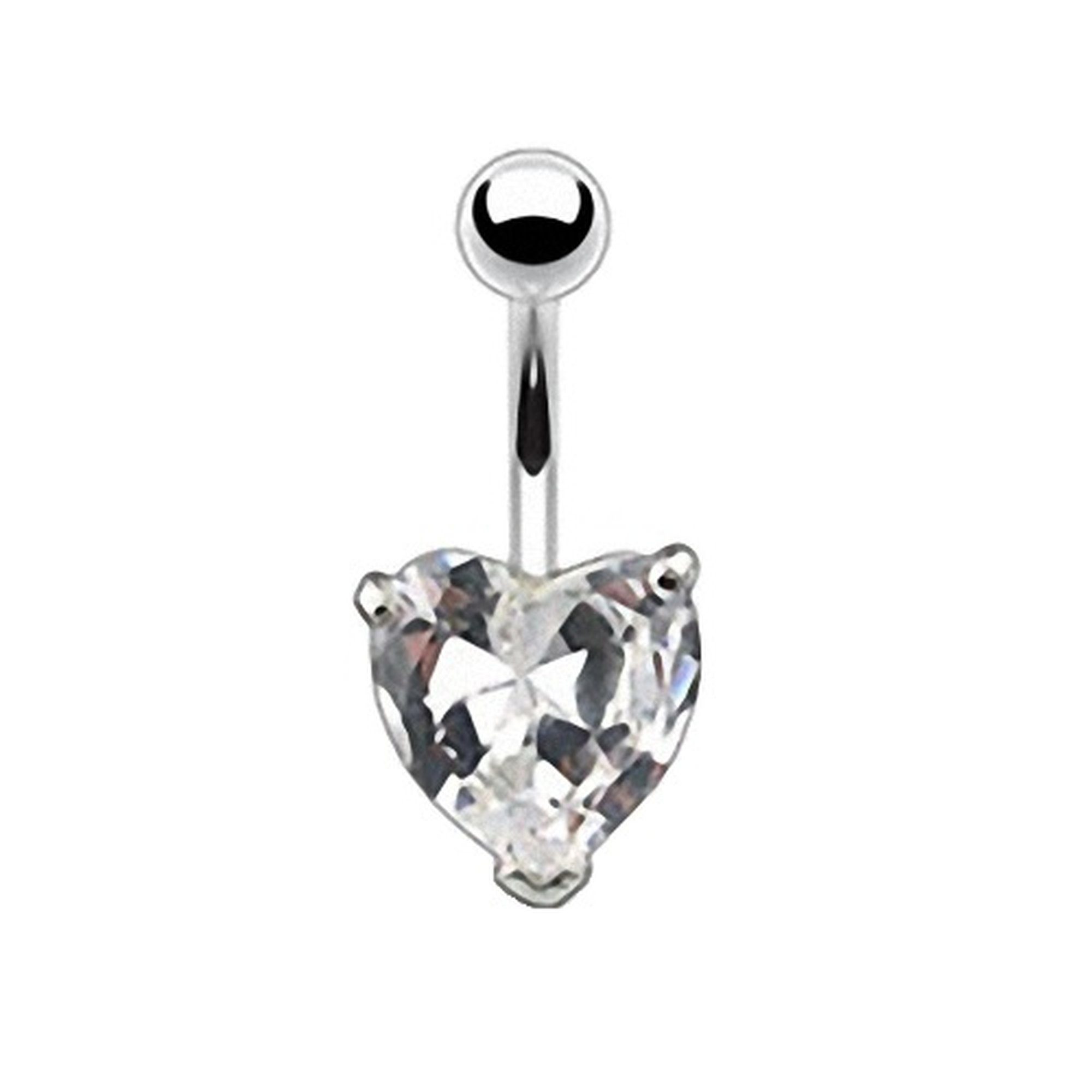 Taffstyle Bauchnabelpiercing »Piercing Chirurgenstahl Kristall XXL Herz