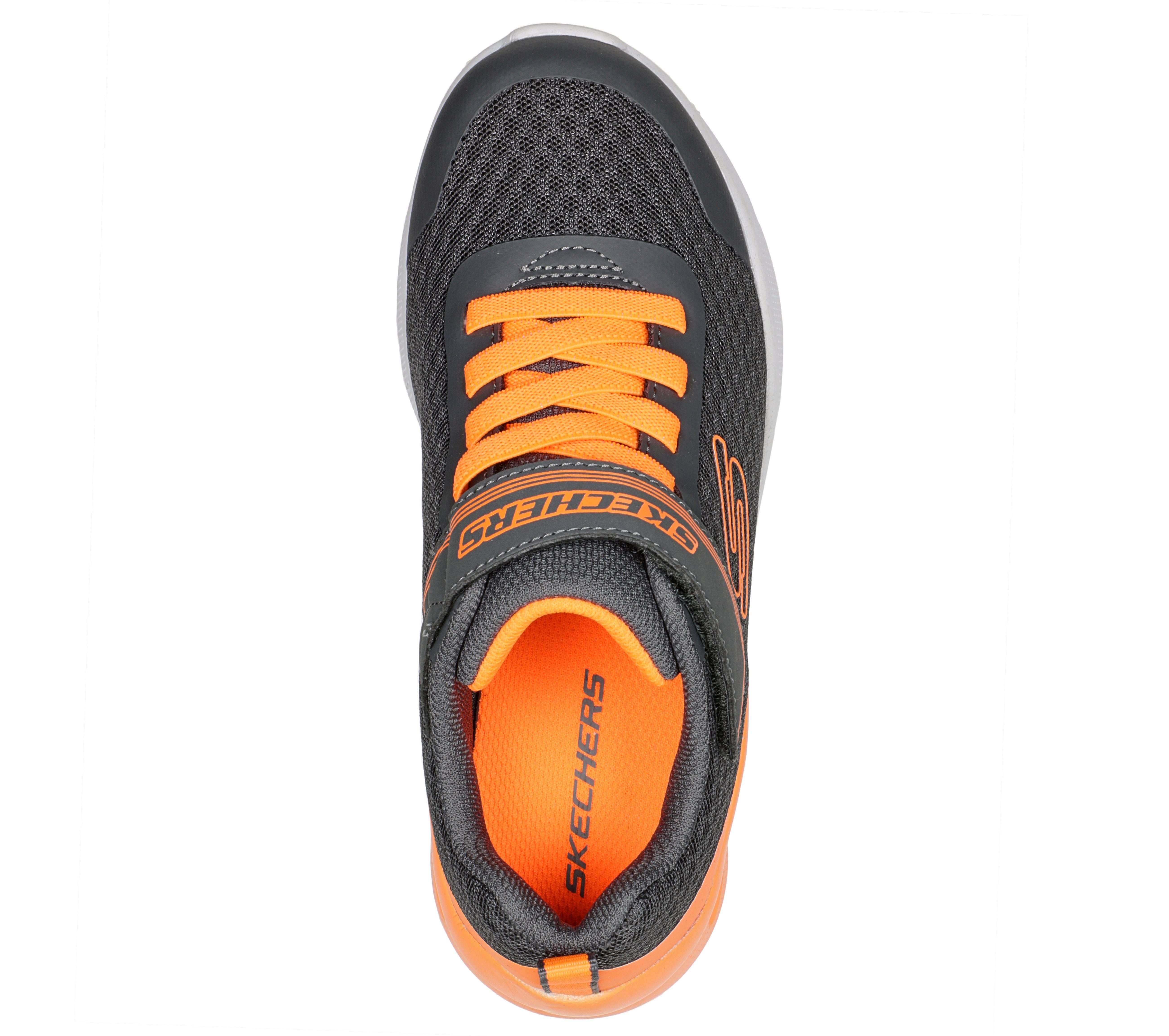 Sneaker Dunkelgrau Bungee-Schnürung / verstellbarem MAX mit Klettverschluss Orange Skechers MICROSPEC GORVIX