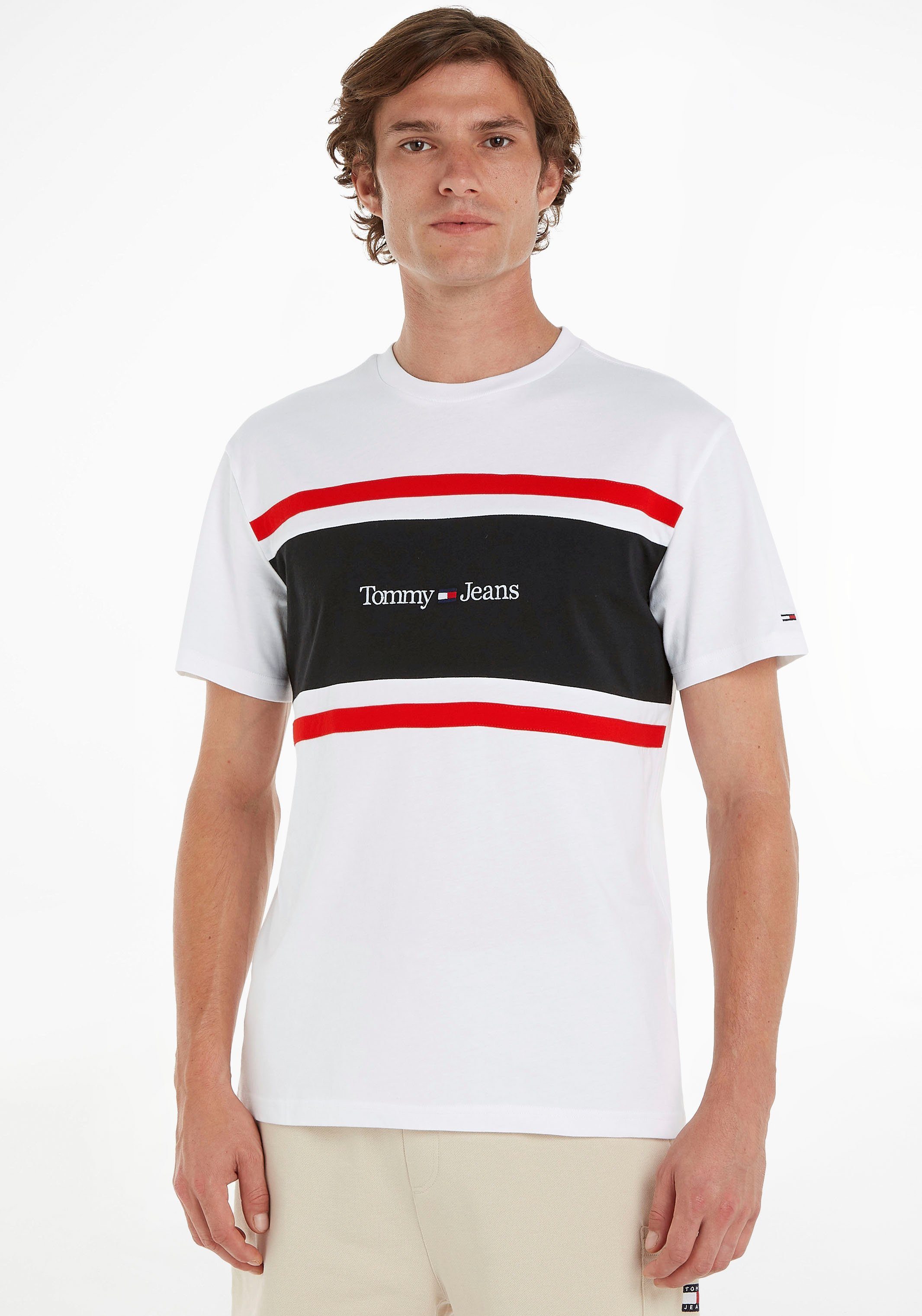 Tommy Jeans T-Shirt TJM CLSC LINEAR CUT & SEW TEE mit Streifen-Detail