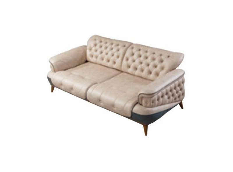 JVmoebel Chesterfield-Sofa, Beige Dreisitzer Chesterfield Couch Sofa xxl Couchen Sofas Polster