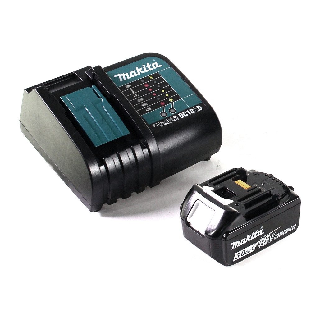 Makita Akku-Handkompressor DMP 180 SF1 Akku Kompressor 18 V 8,3 bar + 1x Akku 3,0 Ah + Ladegerät – Bild 4 von 5