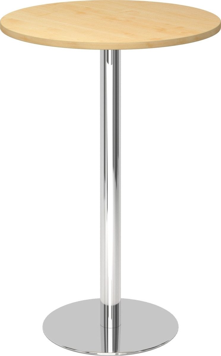 Empfangstheke Stehtisch 80cm Ahorn/chrom