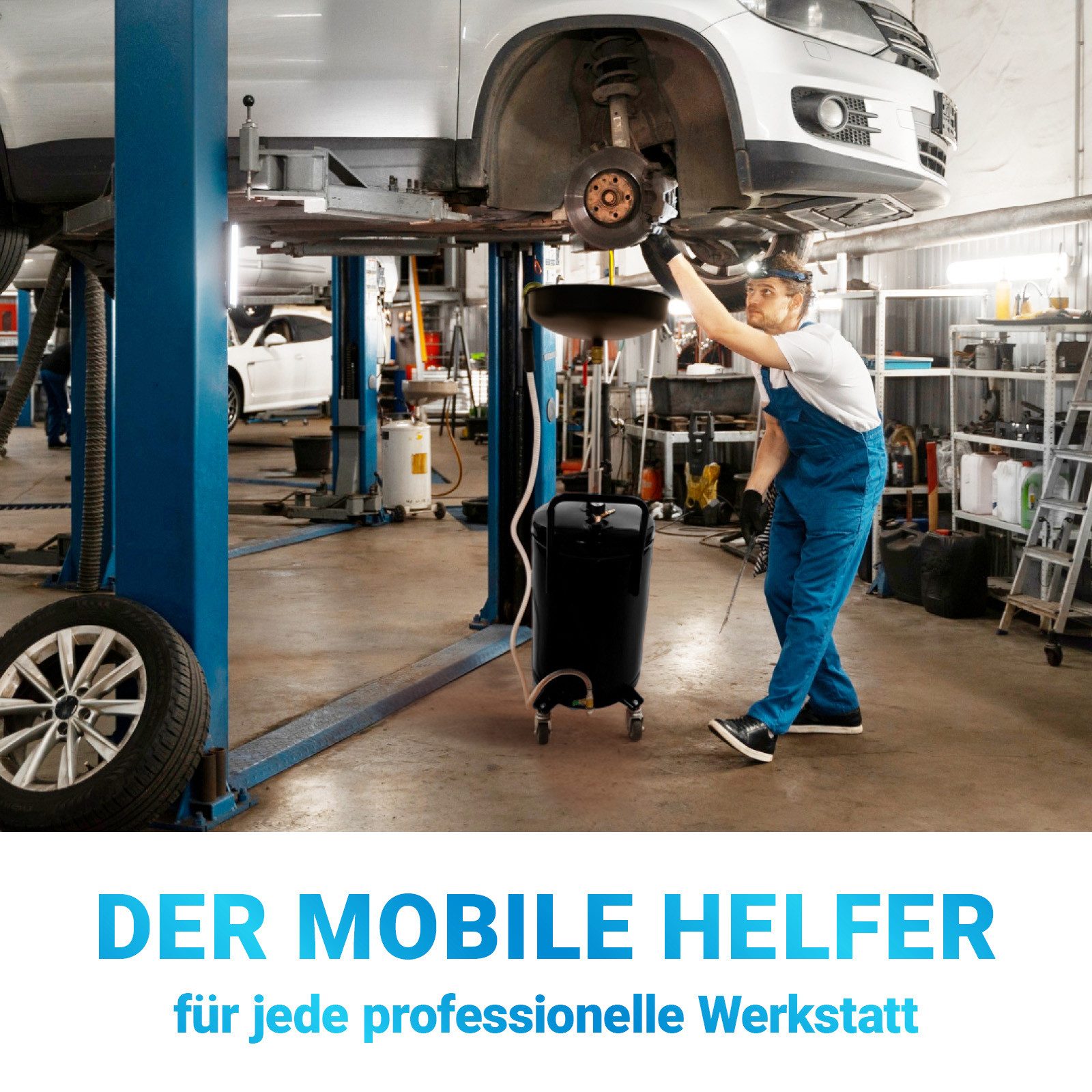 Bituxx Ölauffangwanne Ölauffangwagen 80L Schwarz, 80 l, (MS-19651)