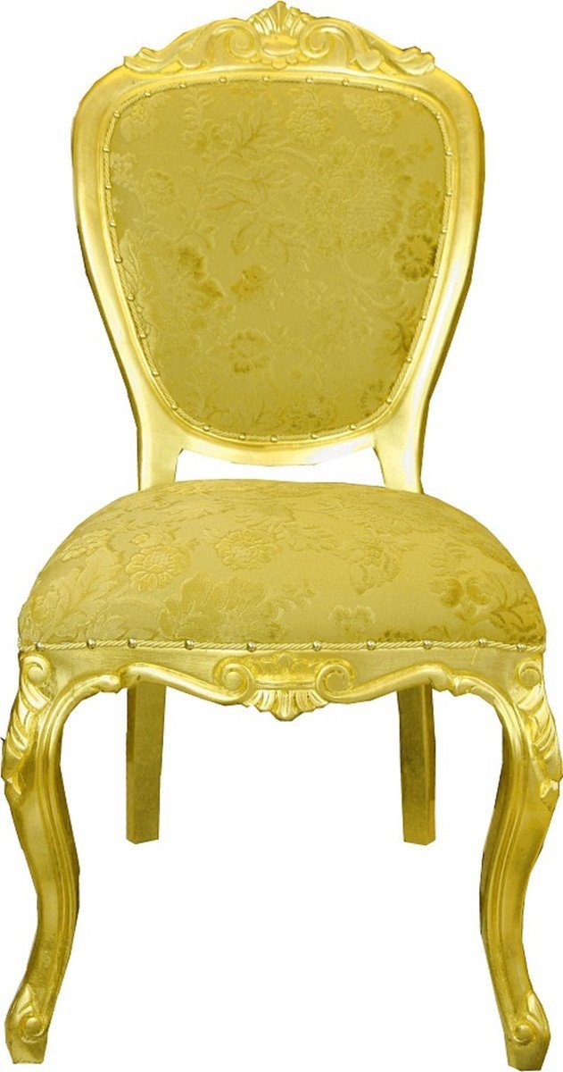 Casa Padrino Esszimmerstuhl Pompöös Gold designed Muster by Harald / Barock - - Esszimmer Stuhl Bouquet Esszimmerstuhl Glööckler Barock Möbel Barock Pompööser Luxus Gold by