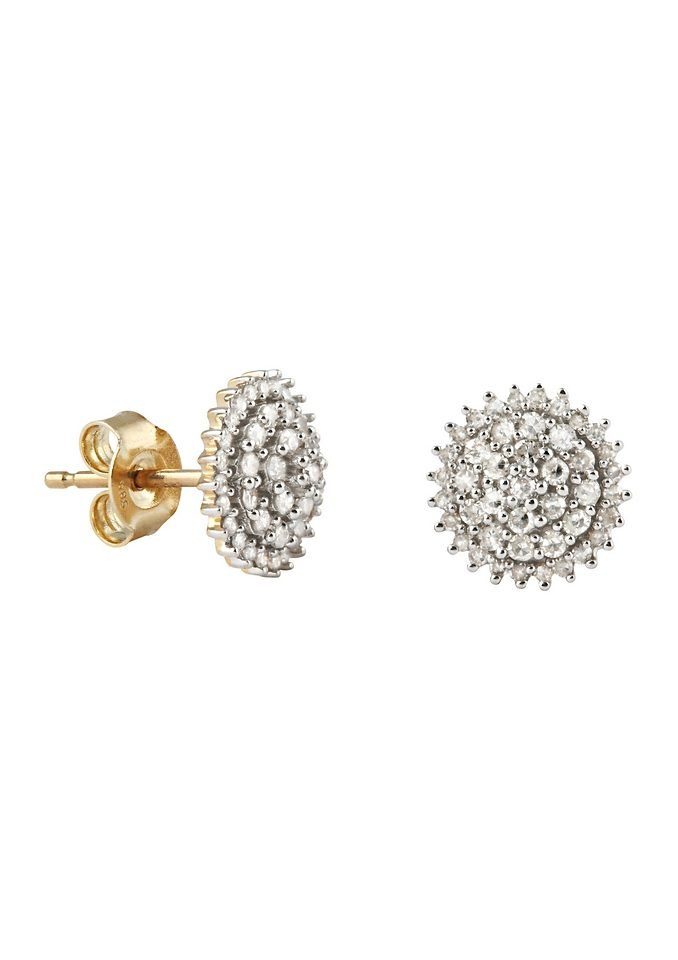 Firetti Paar Серьги-гвоздики Schmuck Geschenk Gold 585 Ohrschmuck Blume/Blüte, mit Diamant