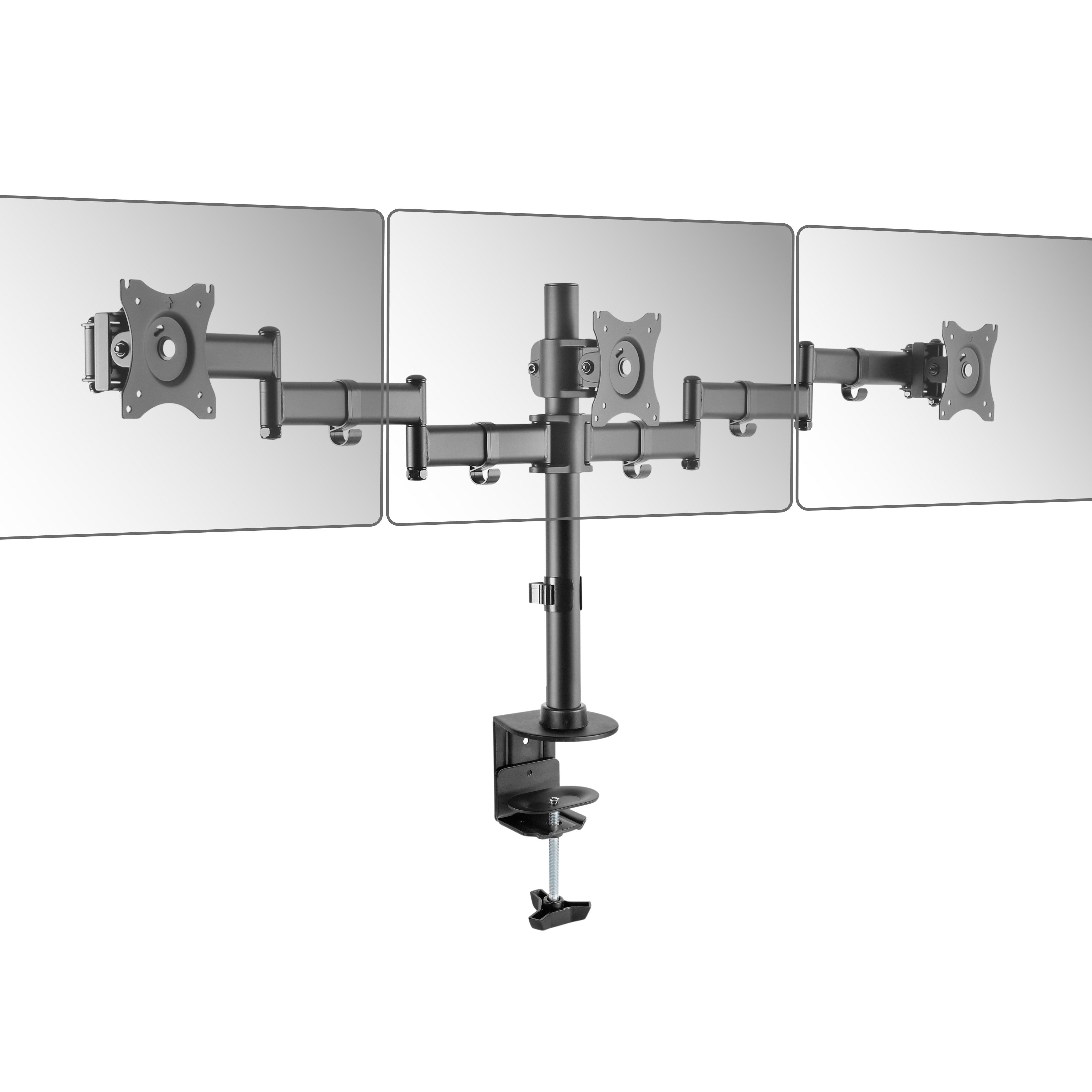 RICOO Monitor-Halterung TS5911, (bis 32 Zoll, 1-tlg., Tischhalterung 3 Monitore Monitorständer Bildschirm Halter schwenkbar)