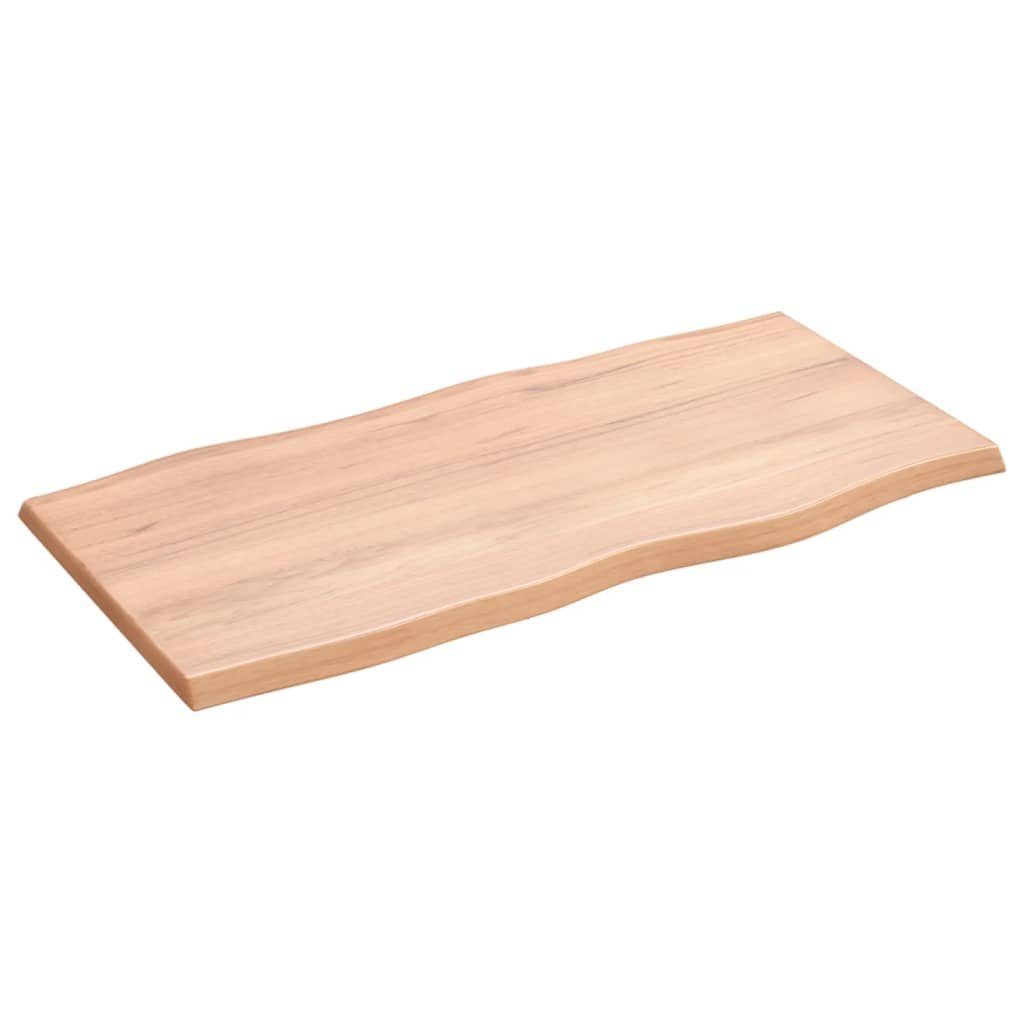 furnicato Tischplatte (1 Eiche Massivholz Behandelt 80x40x2 Baumkante cm St)