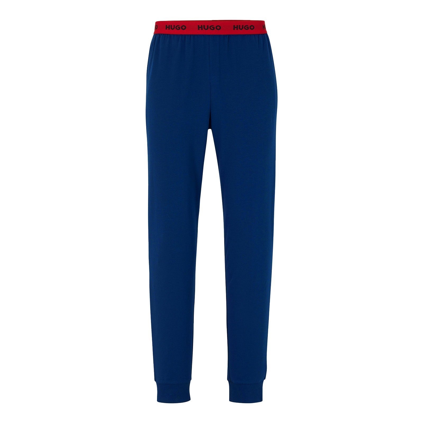 Aufstieg HUGO Pyjamahose mit Pants kontrastfarbenen Linked Logo-Elastikbund