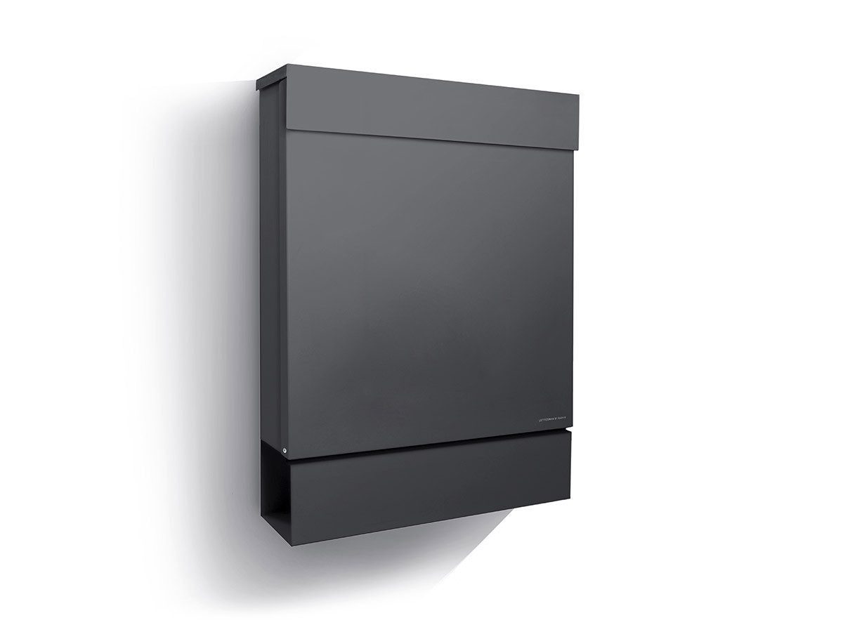 Radius Wandbriefkasten Briefkasten Letterman M Anthrazit (RAL 7016) inkl. LED-Licht, Mit LED Innenraum Beleuchtung