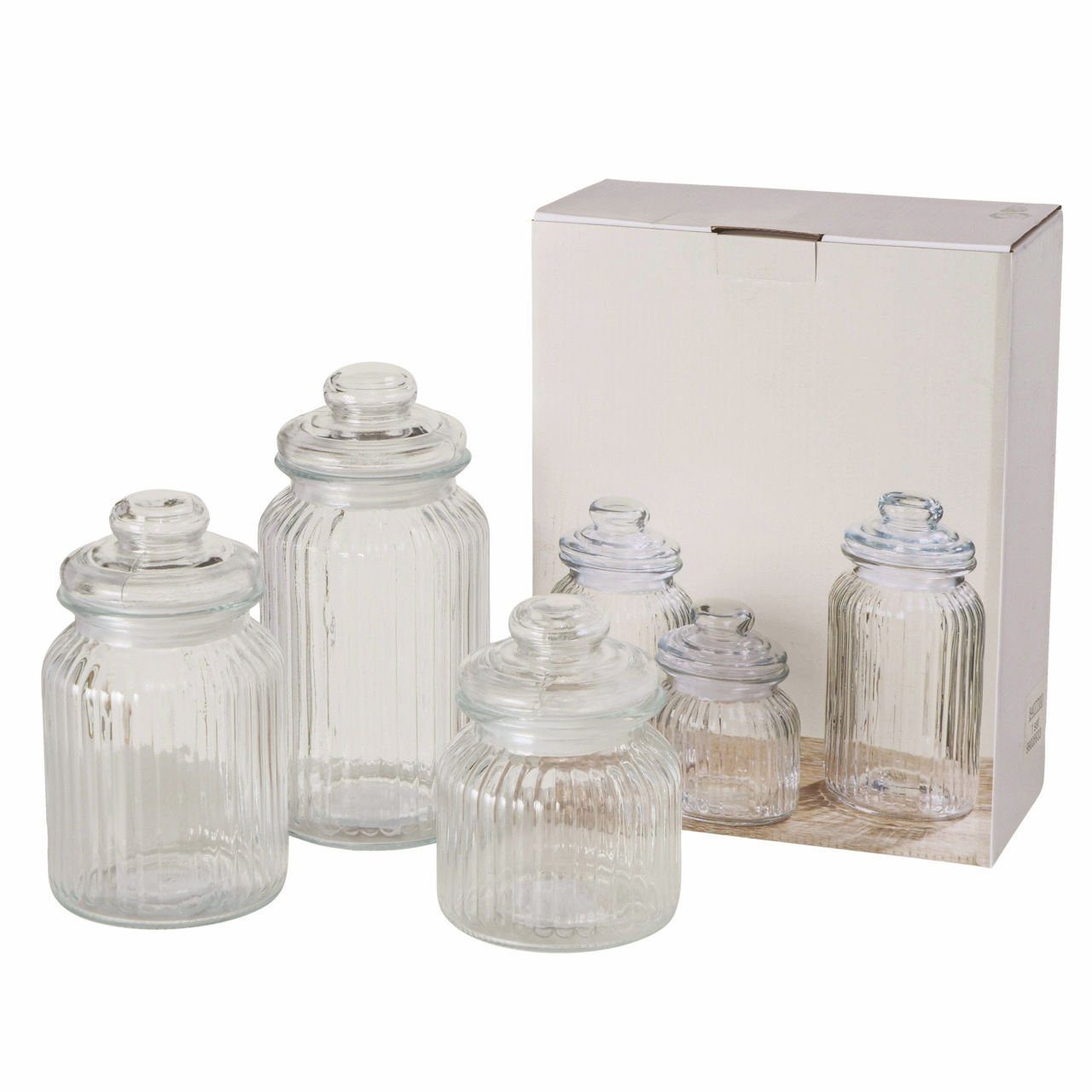 Bonbon- Glas, Deckel), (Komplett-Set, 15 cm, Vorratsglas Gläser 19 Set oder - 3-tlg., 3er Aufbewahrung, 3 Voratsgläser 23 mit Spetebo / / Nudelglas