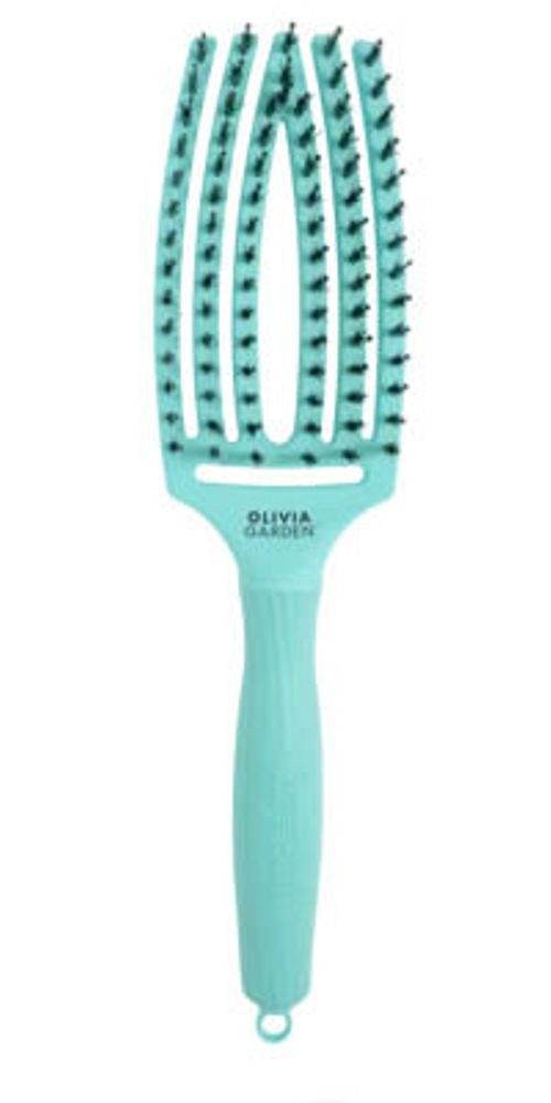 OLIVIA GARDEN Haarbürste Olivia Garden Fingerbrush Care Iconic Boar&Nylon Mint Medium