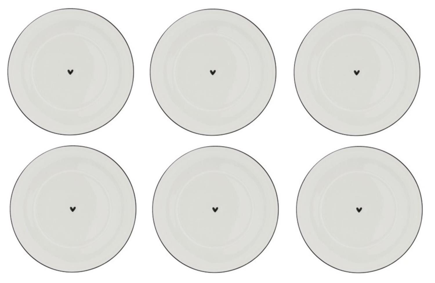 Bastion Collections Kaffeeservice Schwarzes Herz, Keramik, Spülmaschinengeeignet, Weiß, Herz, H: cm