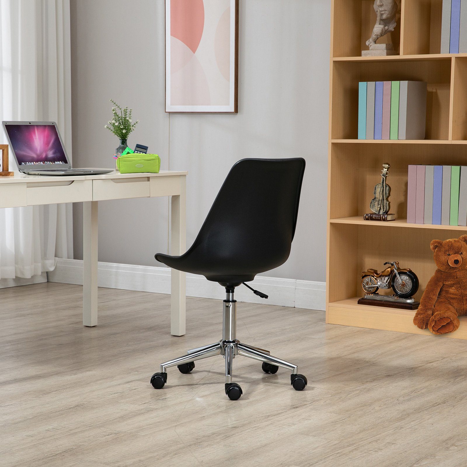 SVITA Schreibtischstuhl EDDY (Paket, | höhenverstellbar, St), 1 schwarz schwarz bodenschonende Sitzkomfort, Rollen hoher stufenlos