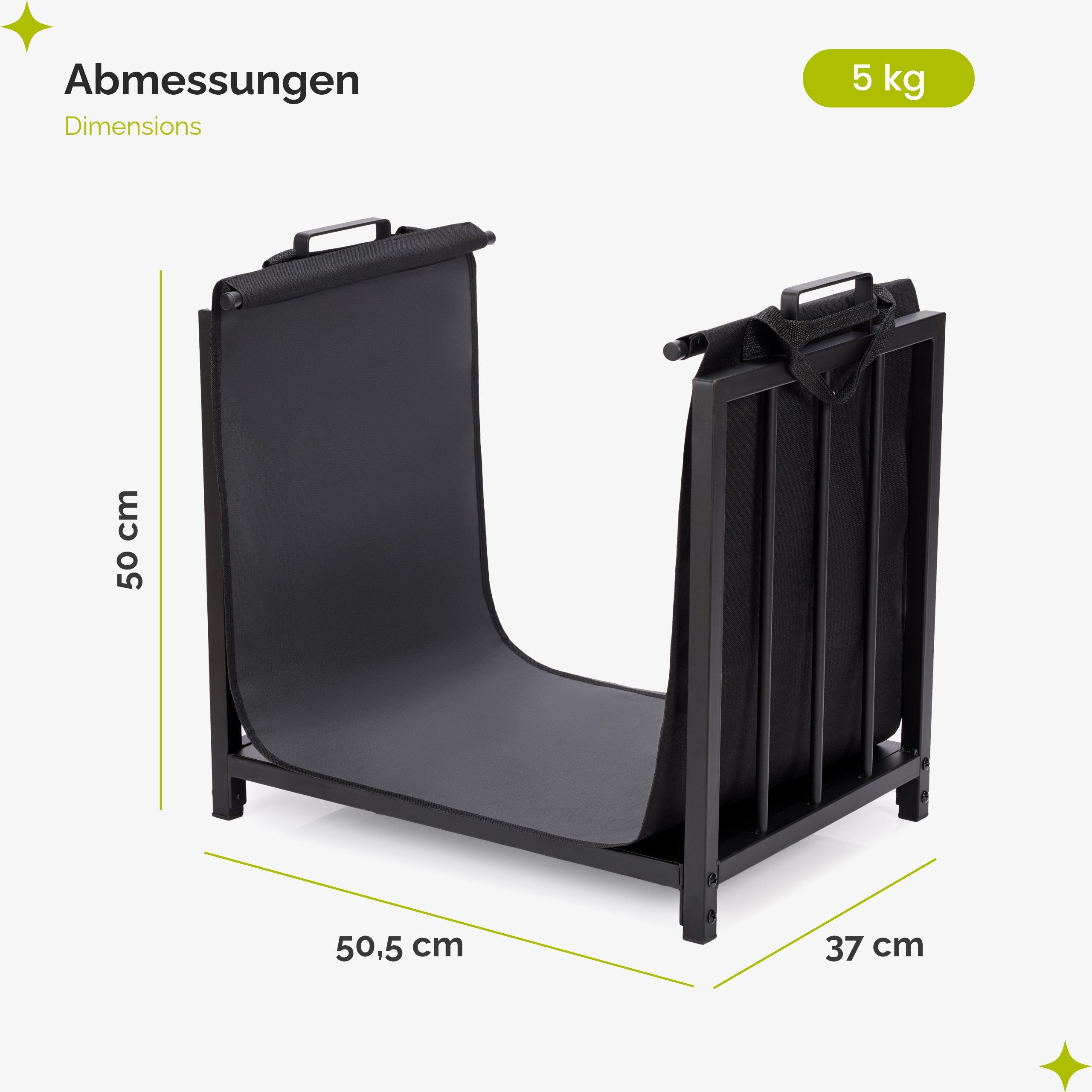 Garronda Kaminholzkorb Holzständer Kaminholzregal Innen Metall Kaminbesteck günstig online kaufen