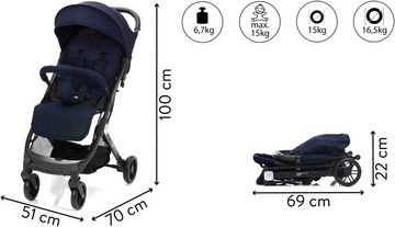 Fillikid Sport-Kinderwagen Styler, blau melange, mit Trolleygriff