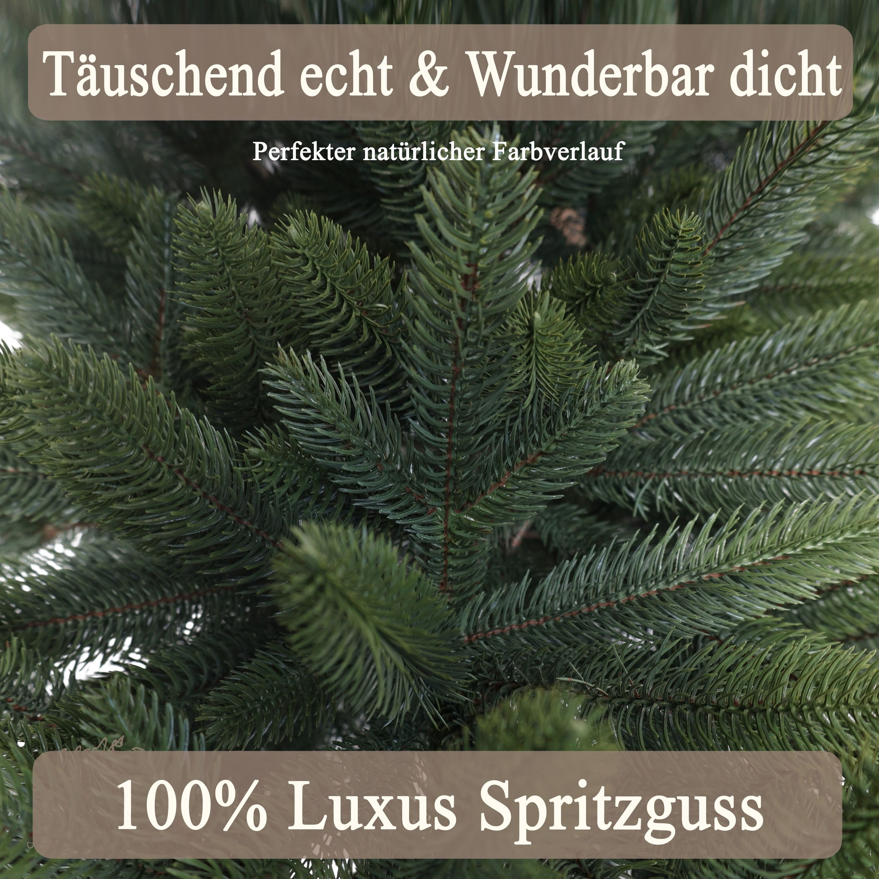 Cox Swain Künstlicher Weihnachtsbaum Realistische Optik, pflegeleichter Tannenbaum 100% Spritzguss PE, 150/180/210/240 cm auswählbar, Naturgetreue Optik, wiederverwendbar, einfache Montage