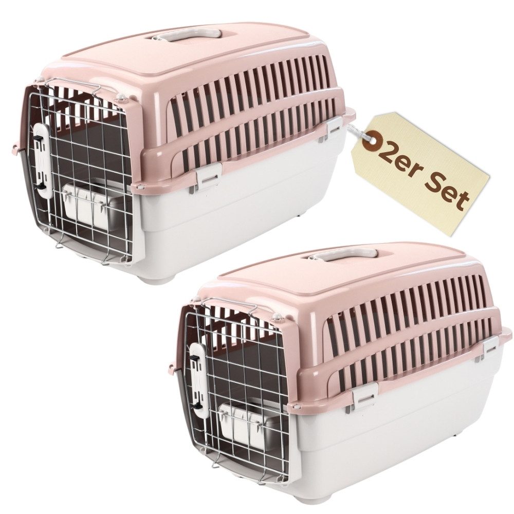 GarPet Hunde-Transportbox 2er Set Transportbox IATA Flugbox Flugzeug Hunde Katzen Transport Box