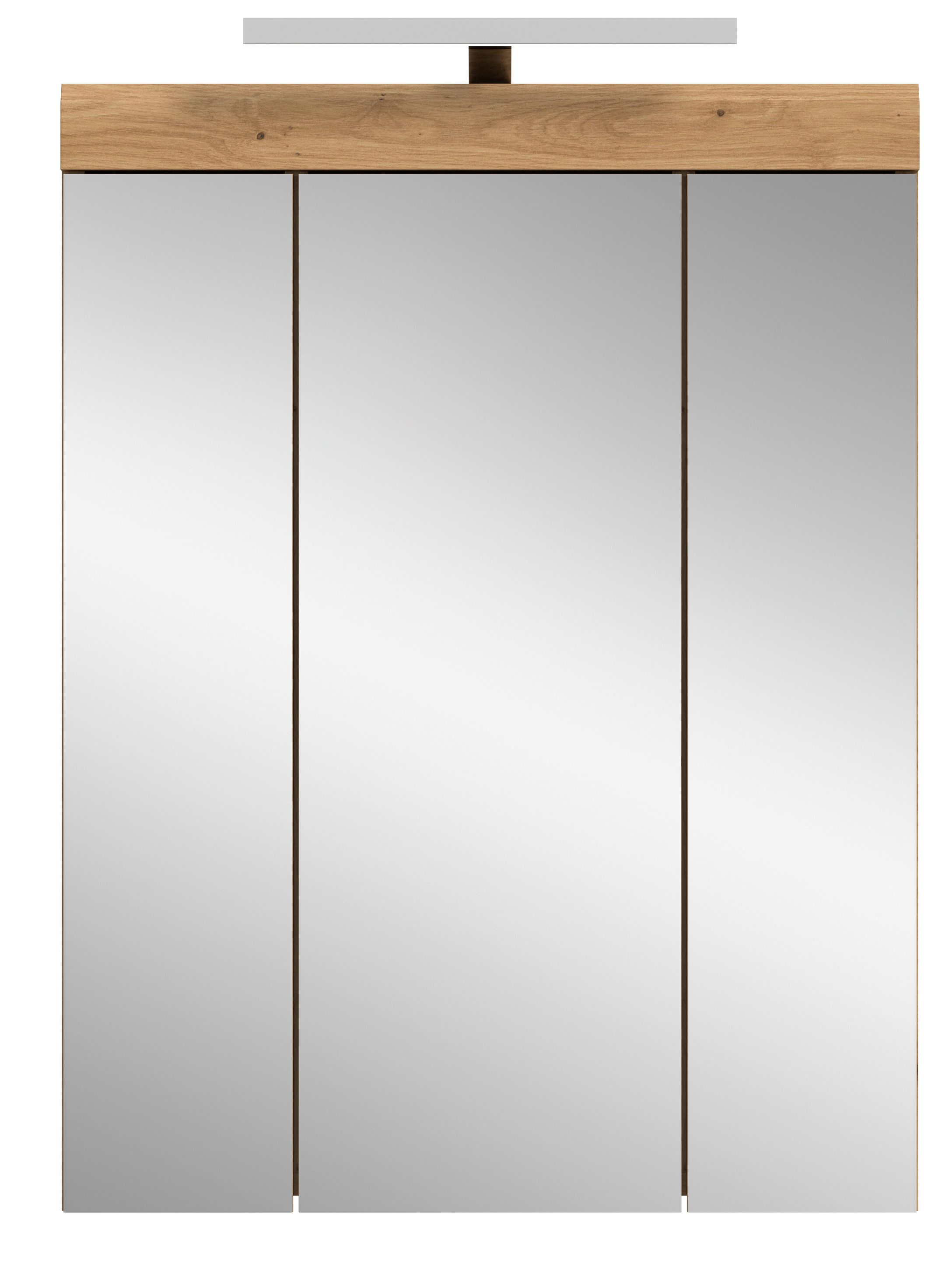 furnling Badezimmerspiegelschrank Scott mit Beleuchtung, Badschrank, Spiegelschrank, Breite 60 cm