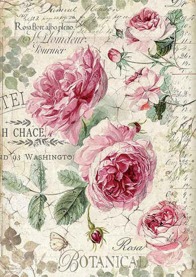Stamperia Seidenpapier »Motiv-Strohseide English Roses«, DIN A4