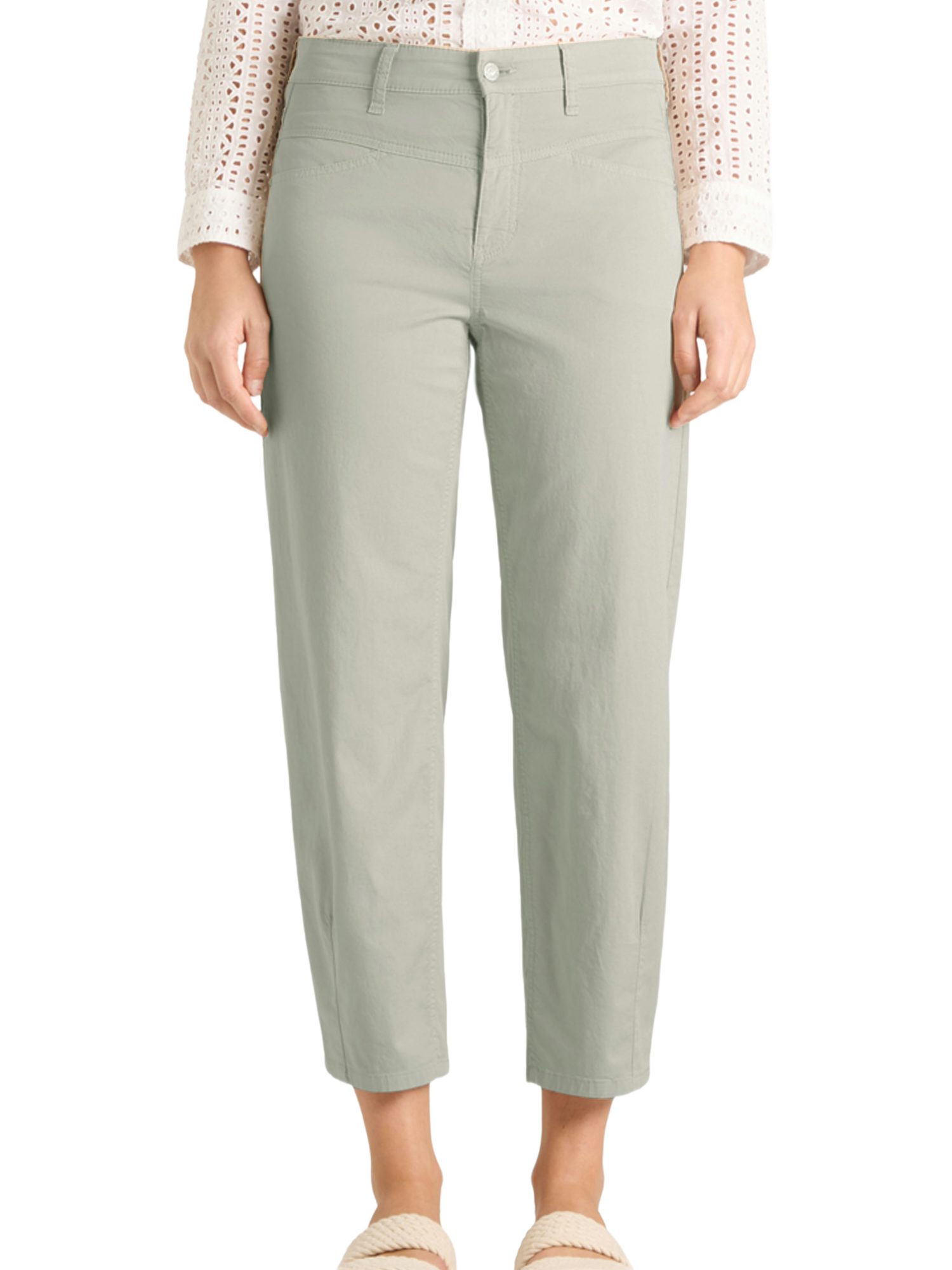 Cambio Stoffhose natur,Casual,Baumwolle,Unifarben,Slim Fit,Hoch
