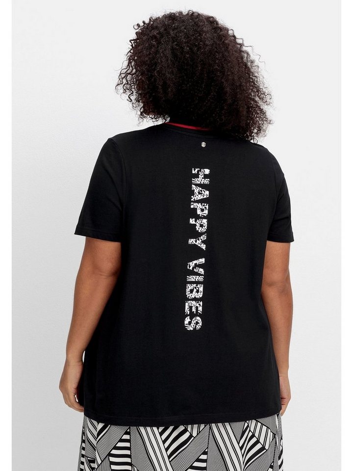 Sheego T-Shirt Große Größen mit Statementprint auf dem Rücken