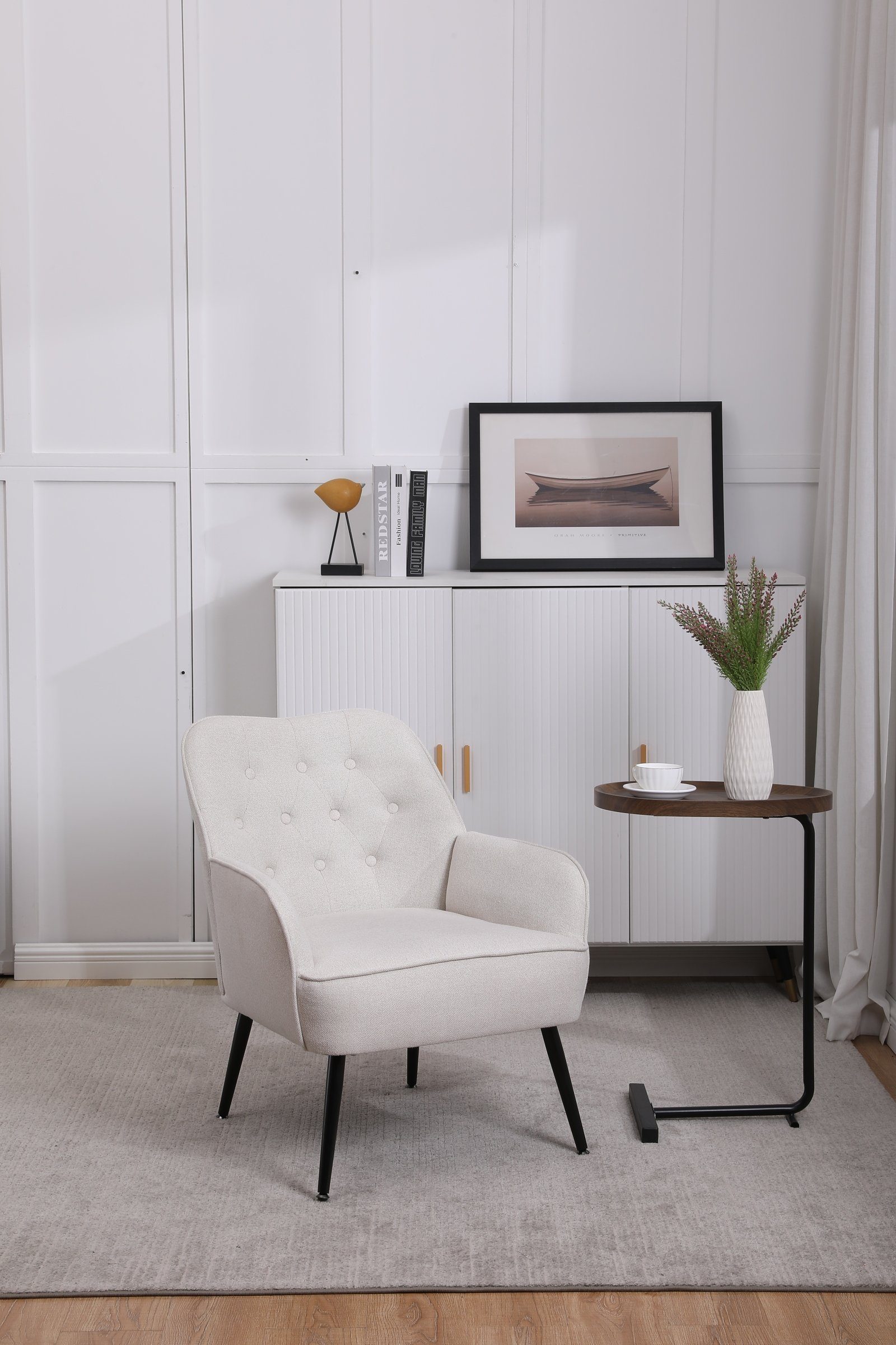 Sessel Weiß Schlafzimmer für Armlehnen Relaxsessel, und Sofa SEEZSSA Lounge Wohnzimmer Polsterstuhl Kaffeestuhl Sessel Polsterstuhl mit Wohnzimmer Modern Stuhl