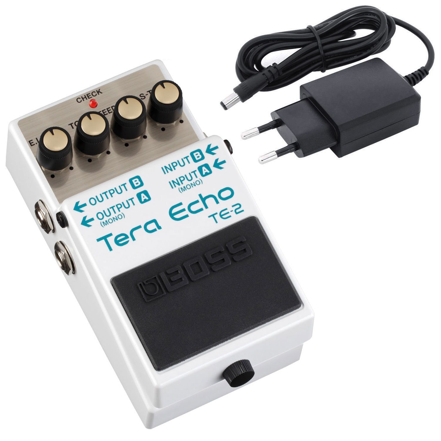 E-Gitarre Boss TE-2 Tera Echo Delay Pedal Effektgerät mit Netzteil