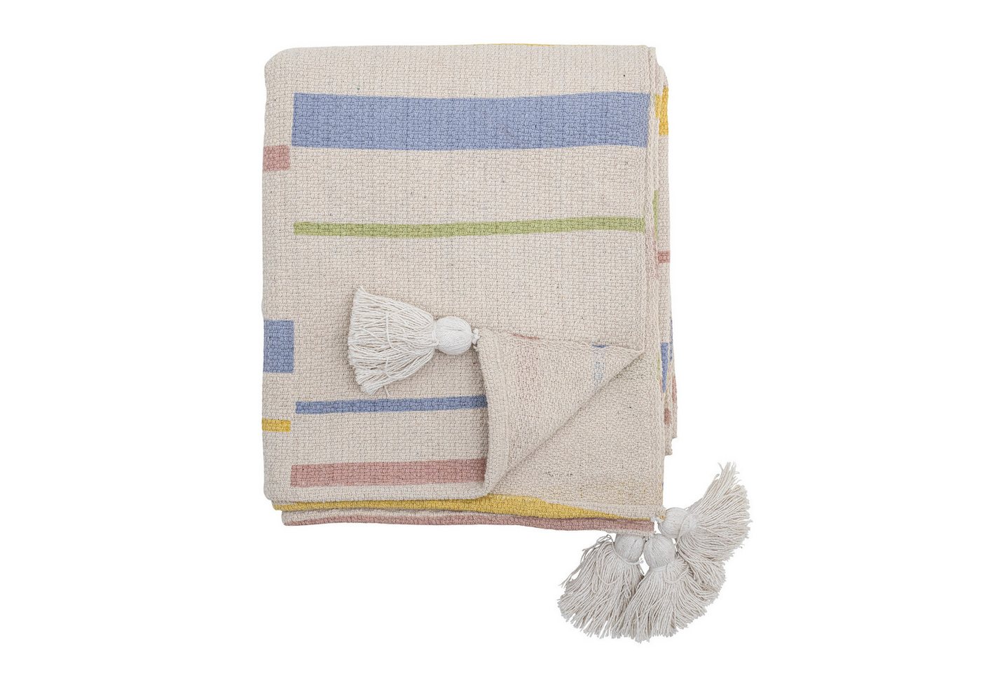 Plaid Bloomingville Decke Pontino 160x130cm natur recycelte Baumwolle, Bloomingville