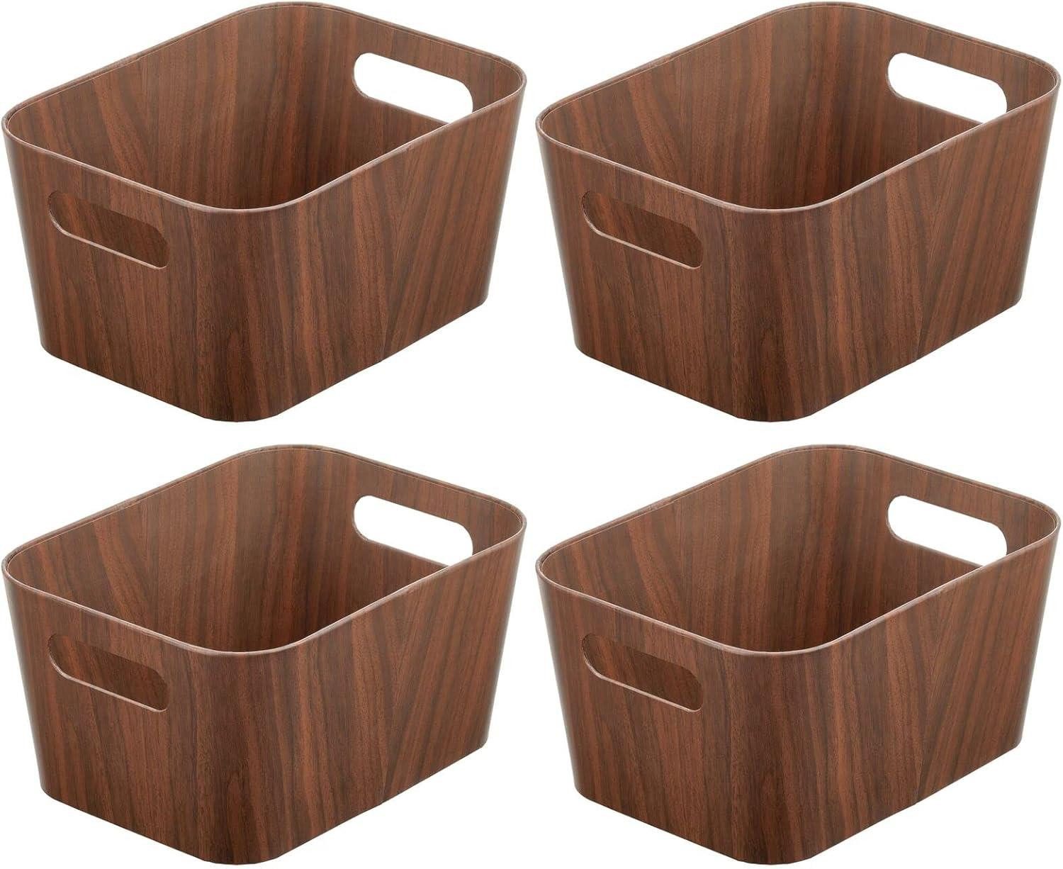 mDesign Aufbewahrungssystem mDesign Aufbewahrungsbox Ordnung Organizer 4er Set Kisten Boxen Holz