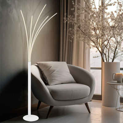 Globo LED Stehlampe, LED-Leuchtmittel fest verbaut, Warmweiß, Stehlampe Stehleuchte Wohnzimmerlampe weiß LED Touchdimmer H 187 cm