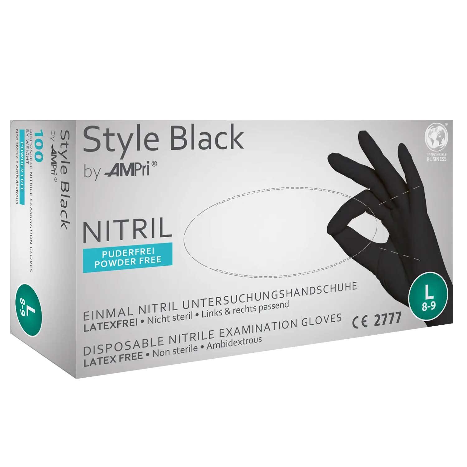 AMPri Nitril-Handschuhe Nitrilhandschuhe Style Black - XL