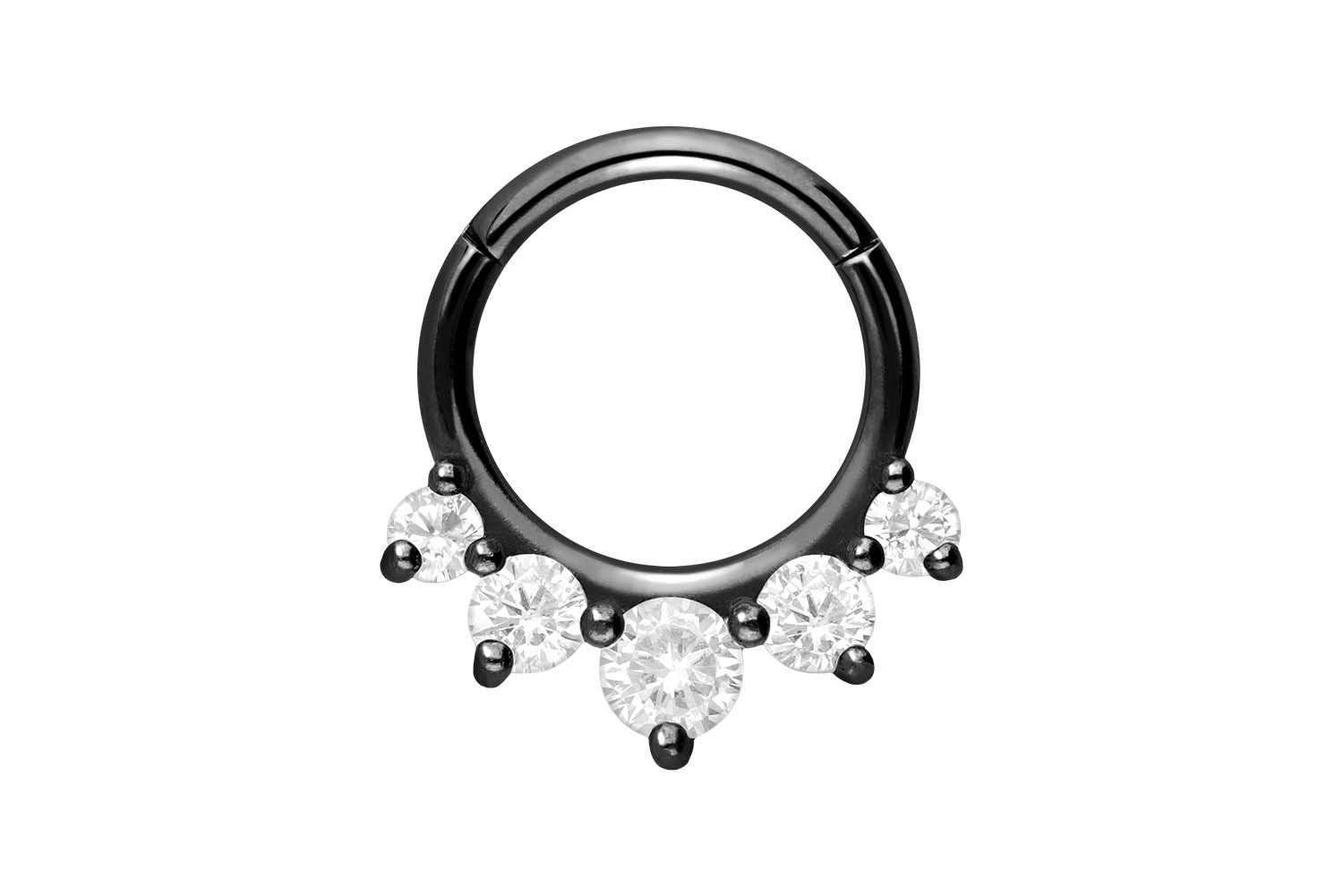 Nasenpiercing Chirurgenstahl Segmentring Clicker 5 KRISTALLE Ohrpiercing Septum