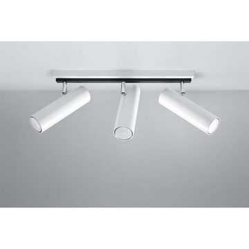 etc-shop LED Deckenspot, Leuchtmittel nicht inklusive, Deckenleuchte Deckenlampe Stahl Weiß bewegliche Spots Esszimmer