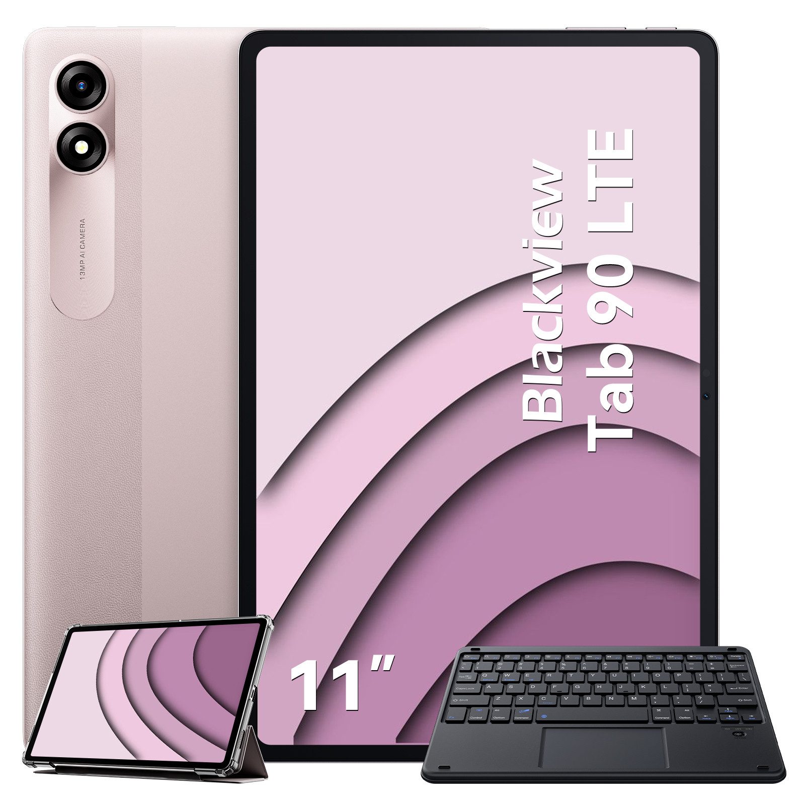 blackview Tab90(8GB+128GB) 4G LTE incl. Stift/ Tastatur Tablet (11", 128 GB, 4GLTE, mit Tablet-Stift/ Englische Tastatur, 8200 mAh, Android 14)